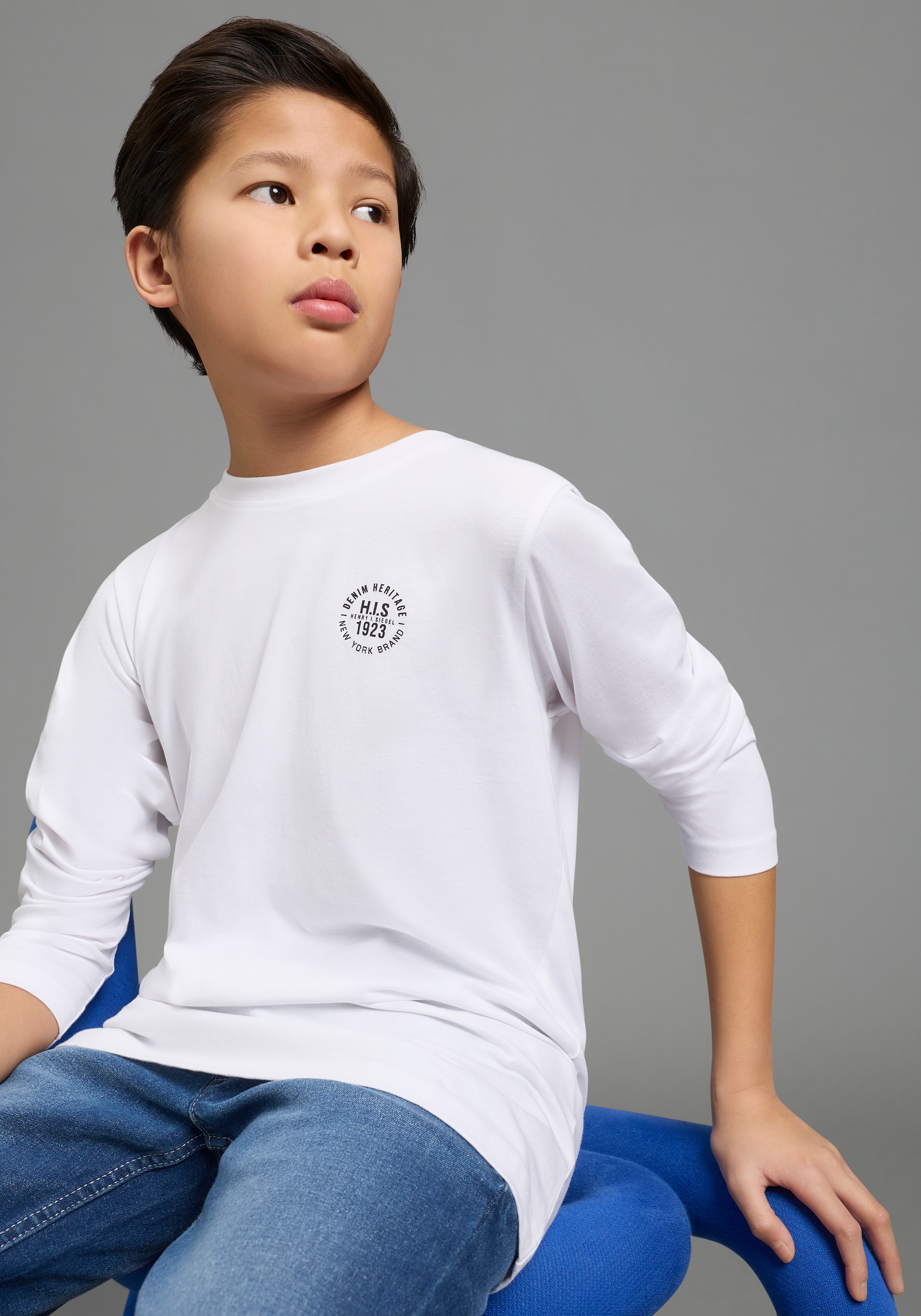 H.I.S Langarmshirt »2er Pack Shirts mit Logoprint für Jungen« Packung, 2, 2 tlg. Für TEENS. 2er Pack Shirts