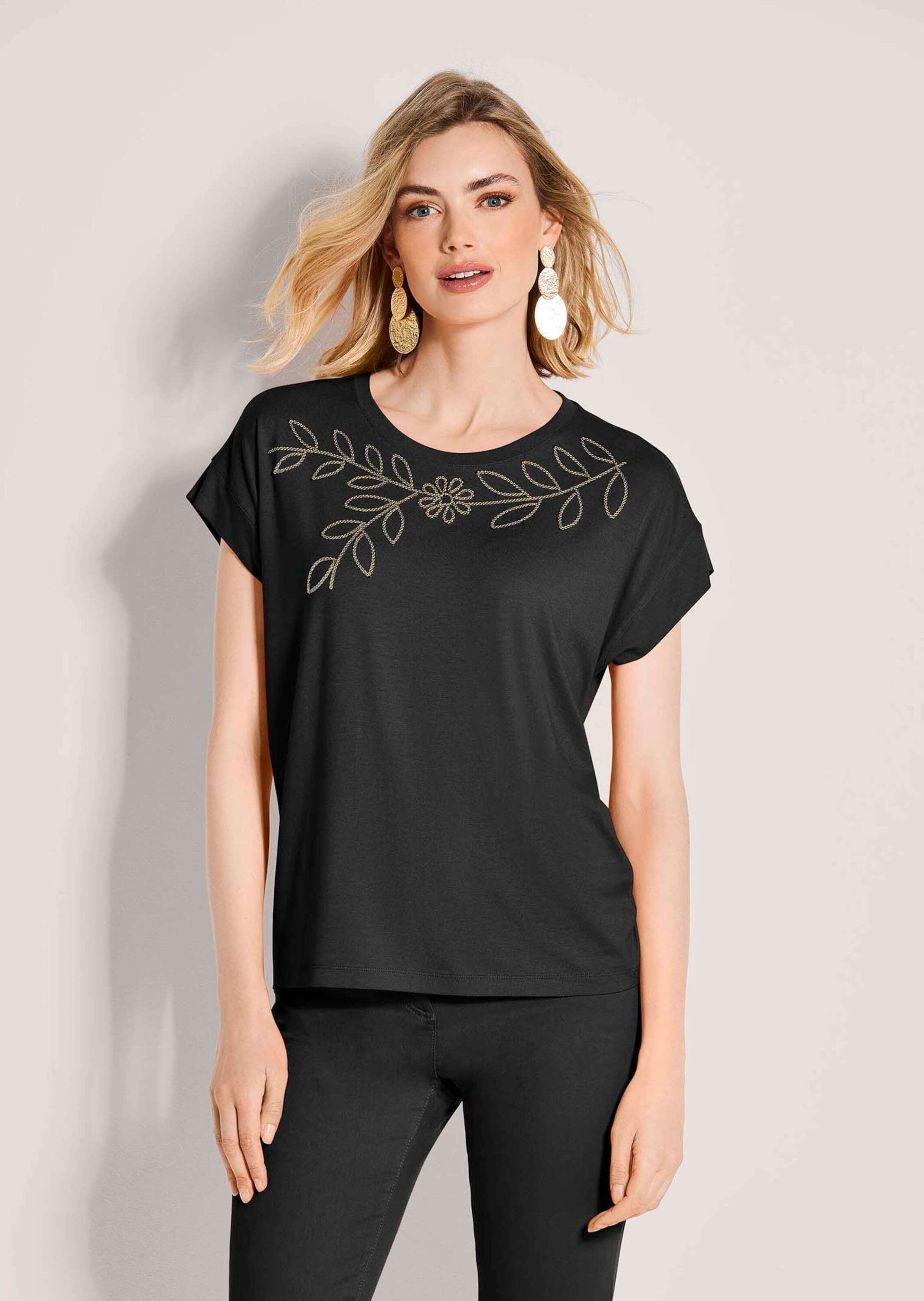 MADELEINE Kurzarmshirt »Blusenshirt Elegantes T-Shirt mit Glanzeffekten« Pailetten