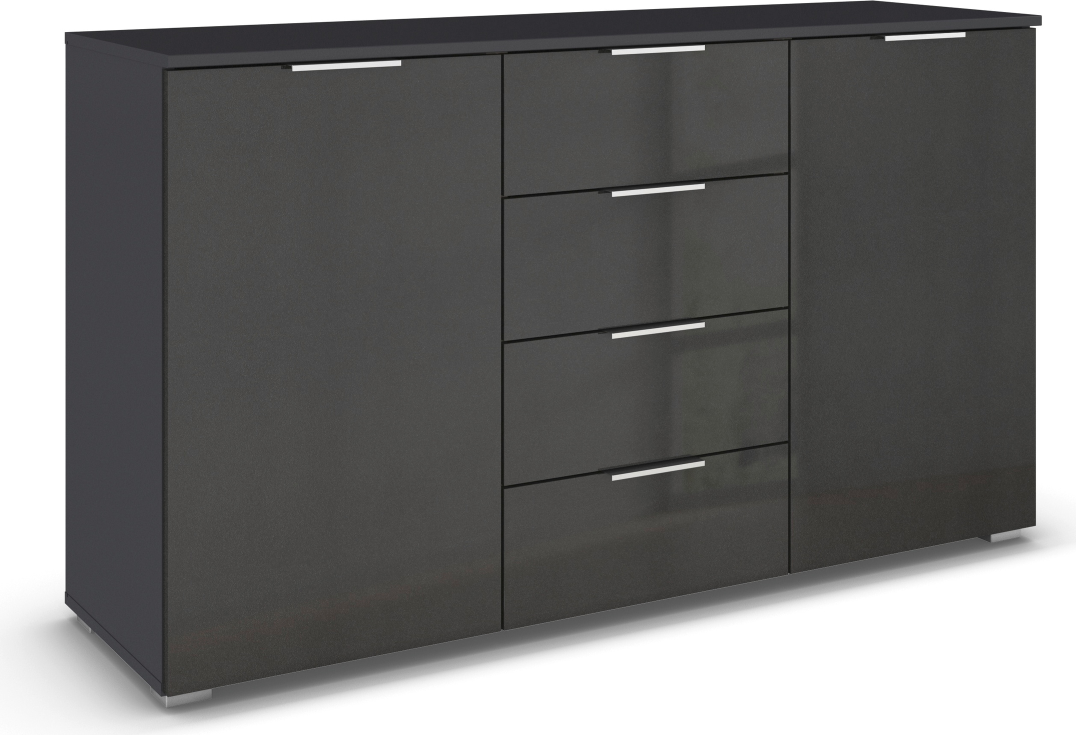 rauch Schubkastenkommode »Sideboard Schlafzimmer Kommode AGORDO mit Dekor- oder Hochglanzfront«, mit 4 Schubkästen und 2 Türen sowie Metallgriffen MADE IN GERMANY