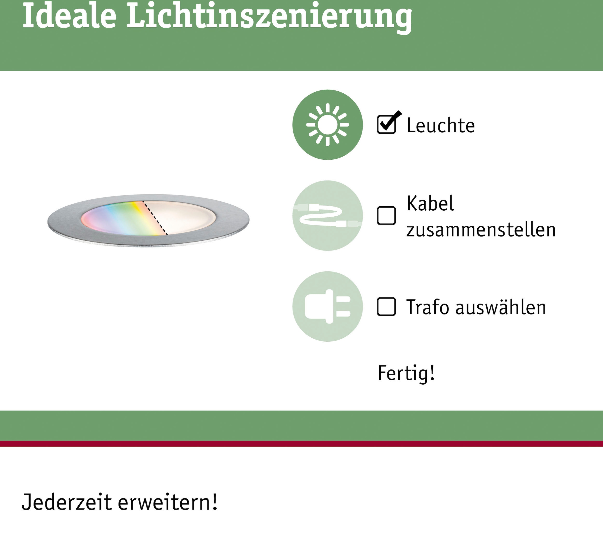 Paulmann LED Gartenleuchte »Outdoor Plug & Shine Einbauleuchte Floor RGBW IP67 ZigBee«, 1 flammig, IP67, ZigBee RGBW