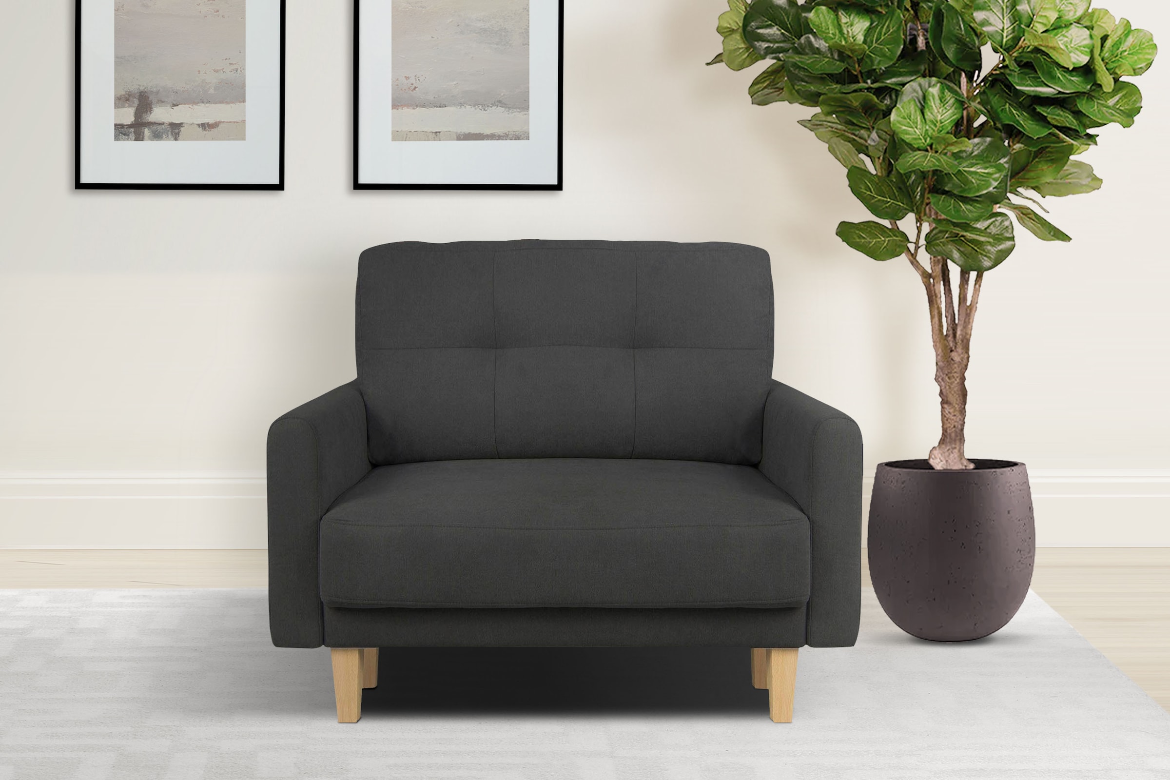 Home affaire Sessel »TRIPLO Relaxsessel mit Wellenunterfederung, Maße B/T/H: 95/100/89 cm« Polstersessel mit Steppung im Rückenkissen, hohe Qualität