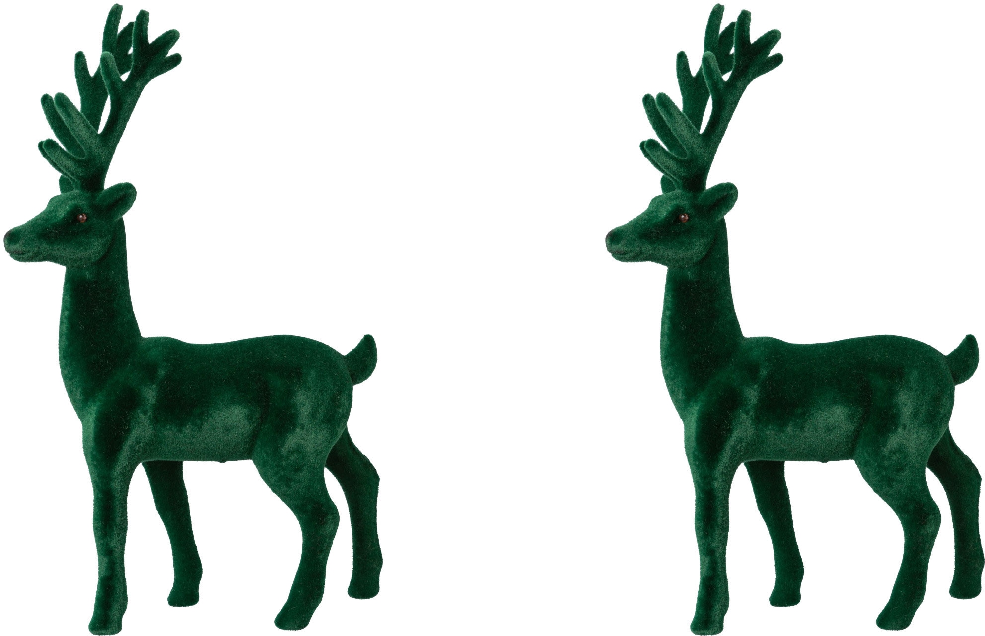 Creativ deco Weihnachtsfigur »Hirsch, Weihnachtsdeko«, (2 St.), Dekofigur  mit feiner Samtoberfläche, Höhe 29 cm bei OTTO