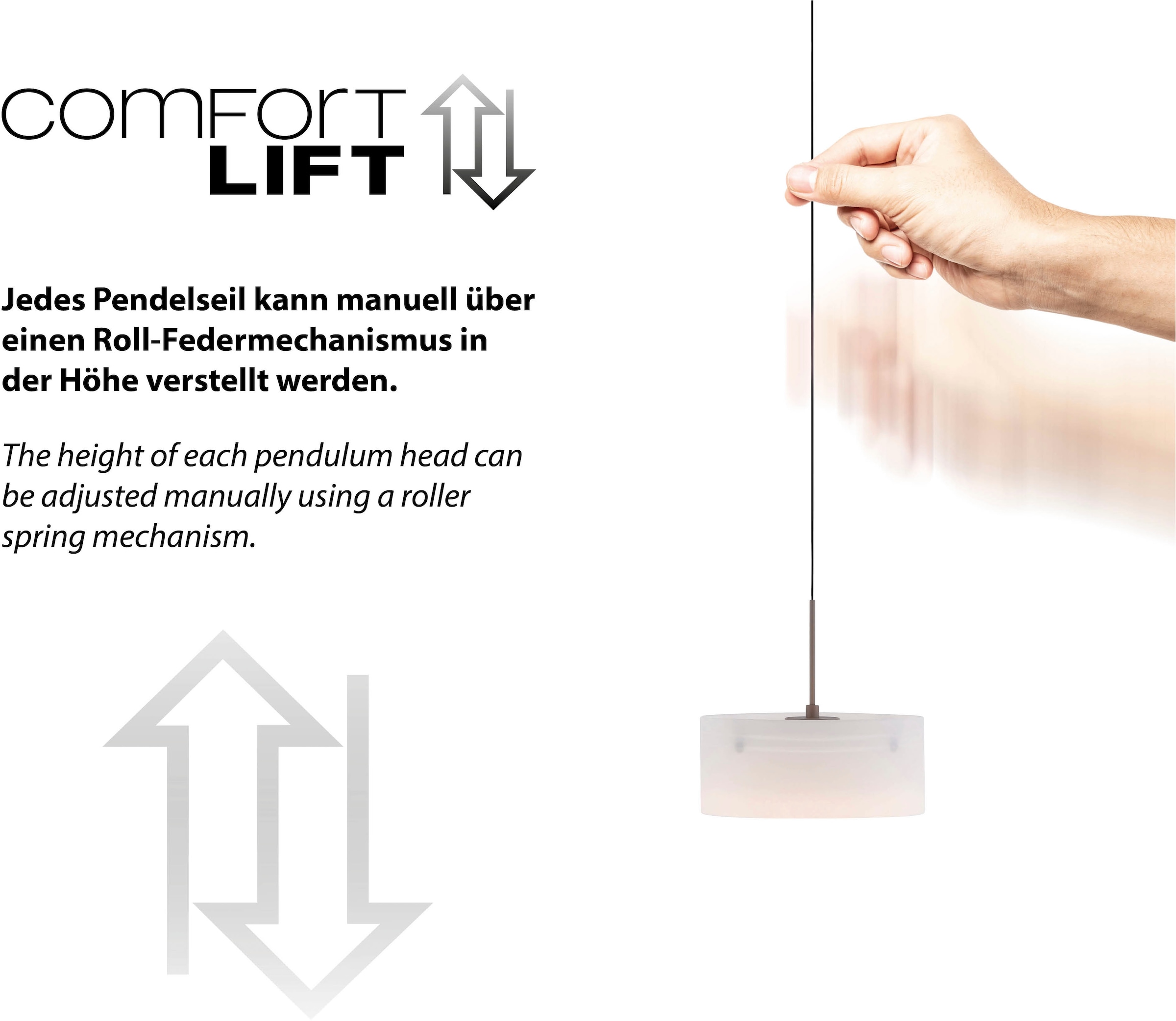 Paul Neuhaus LED Pendelleuchte »MARIKA« LED-Board 1 Stk. Warmweiß Dimmbar über den Lichtschalter, Memory, Opalgläser, Comfort-Lift