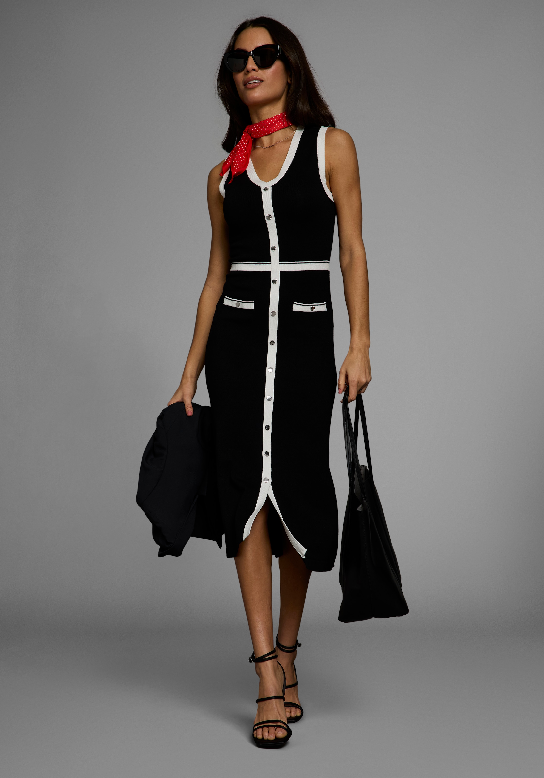 HECHTER PARIS Strickkleid, mit Kontrastdetails