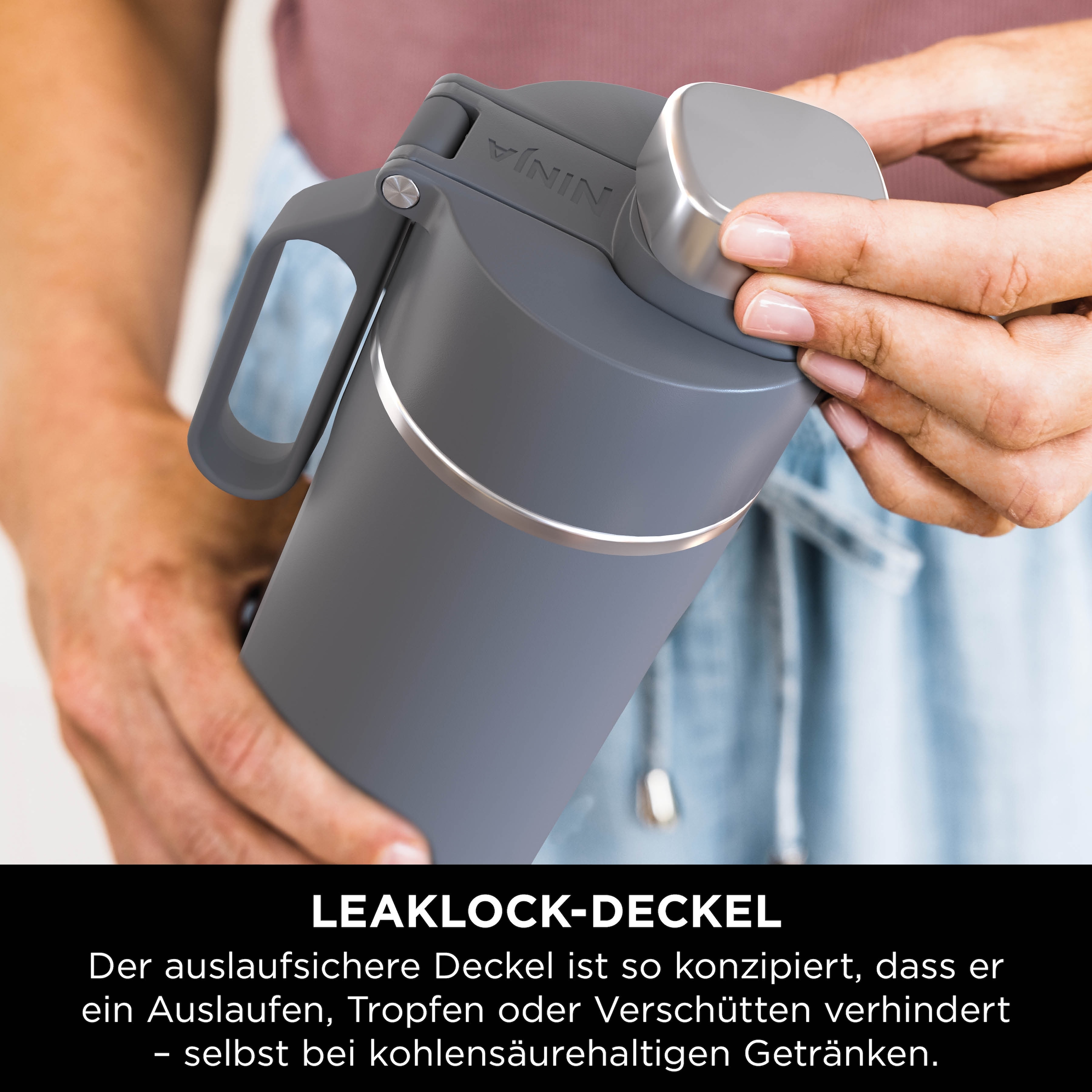 NINJA Isolierflasche »Ninja Thirsti Reiseflasche –  530 ml DW1801EUU / 700 ml DW2401EUU« Getränke bleiben 24 Stunden kalt, 12 Stunden heiß, Eis hält 2 Tage