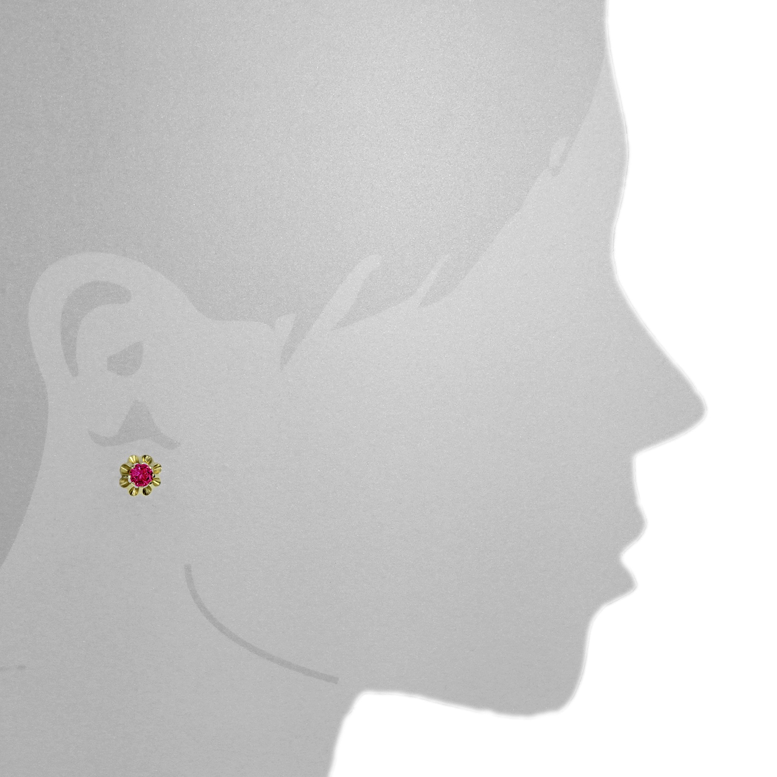 OSTSEE-SCHMUCK Paar Ohrstecker »- Pia 6 mm - Gold 333/000 - sy. Rubin«