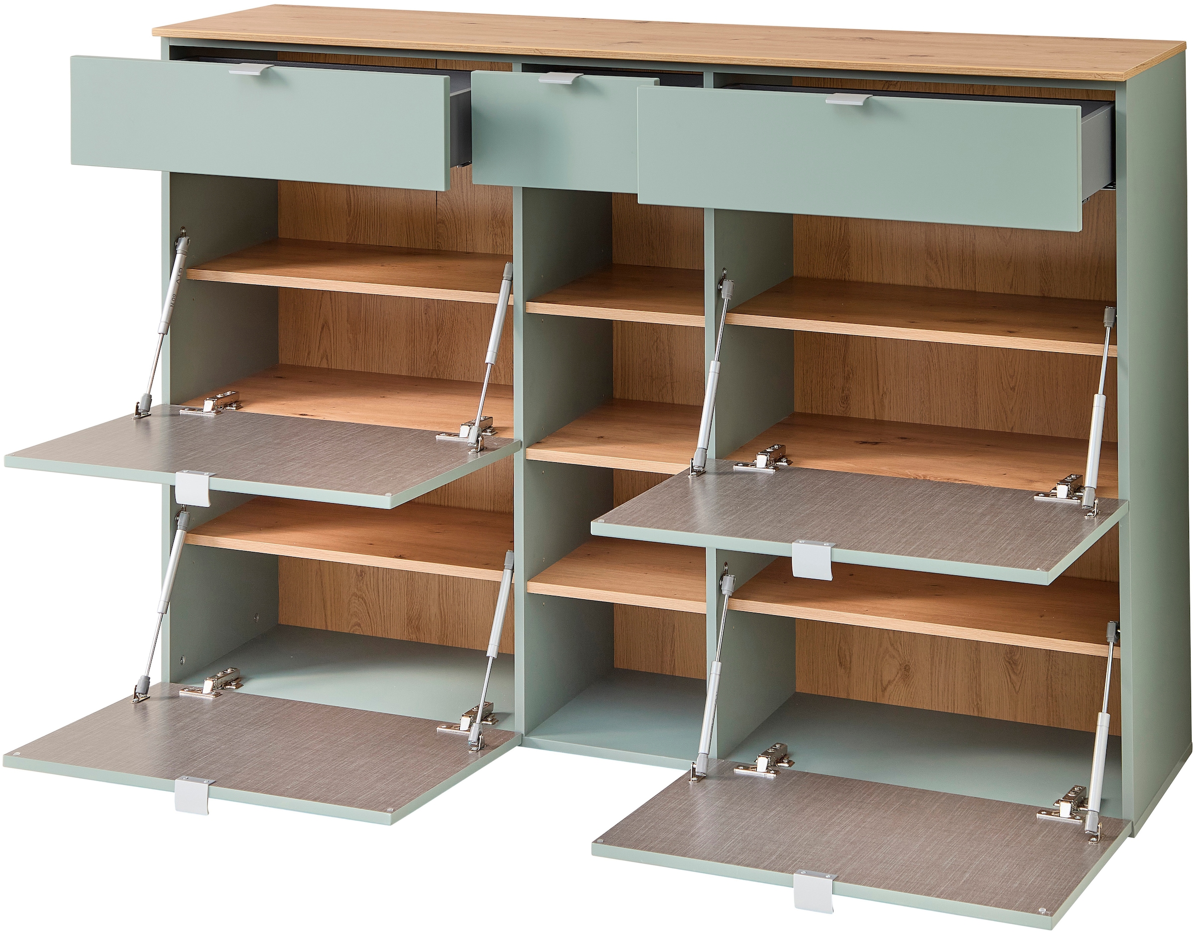 Innostyle Schuhschrank »Bari Schuhschrank mit Schubkästen, BxHxT 7148x103x38 cm«, (1 St.), 4 Klappen, 12 Fächer, Softclose, ABS Kantenschutz
