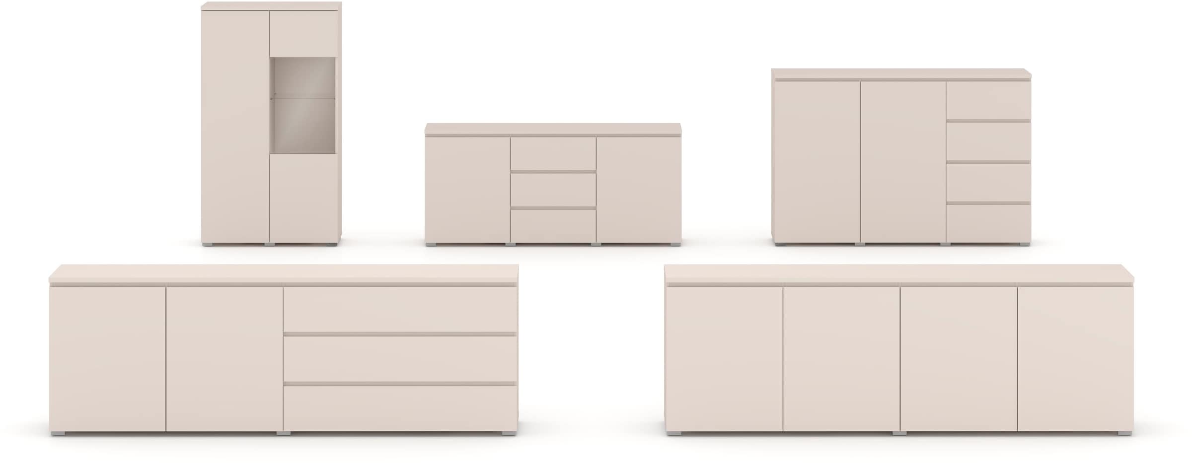 OTTO home Sideboard »Modo, Breite 200 cm, moderne grifflose Kommode 4Türen« Anrichte mit viel Stauraum, Einlegeböden verstellbar