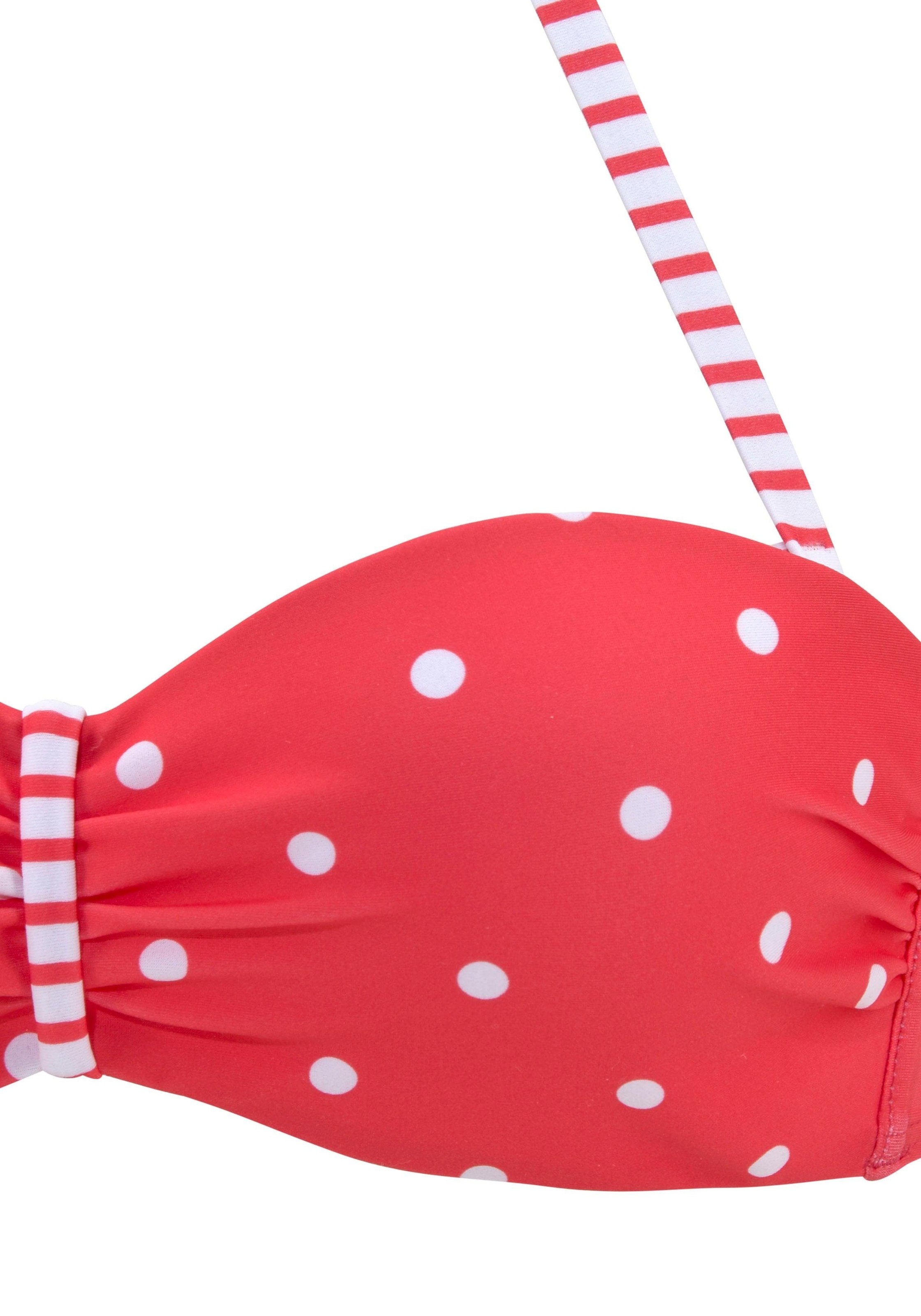 s.Oliver Bügel-Bandeau-Bikini-Top »Audrey«, mit Mustermix aus Punkten und Streifen