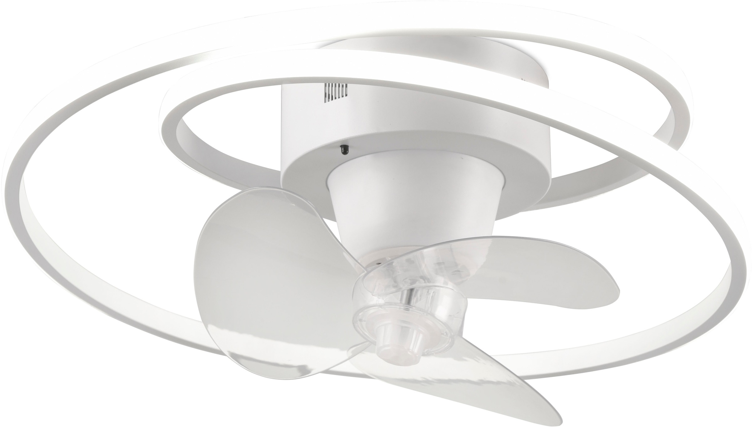REALITY Leuchten LED Deckenleuchte »UMEA Deckenventilator mit Beleuchtung, Rotor schwenkbar, Fernbedienung«, 1 flammig, Leuchtmittel LED-Board | LED fest integriert, LED Ventilator dimmbar CCT Memory Nachtlicht Sommer- & Winterfunktion