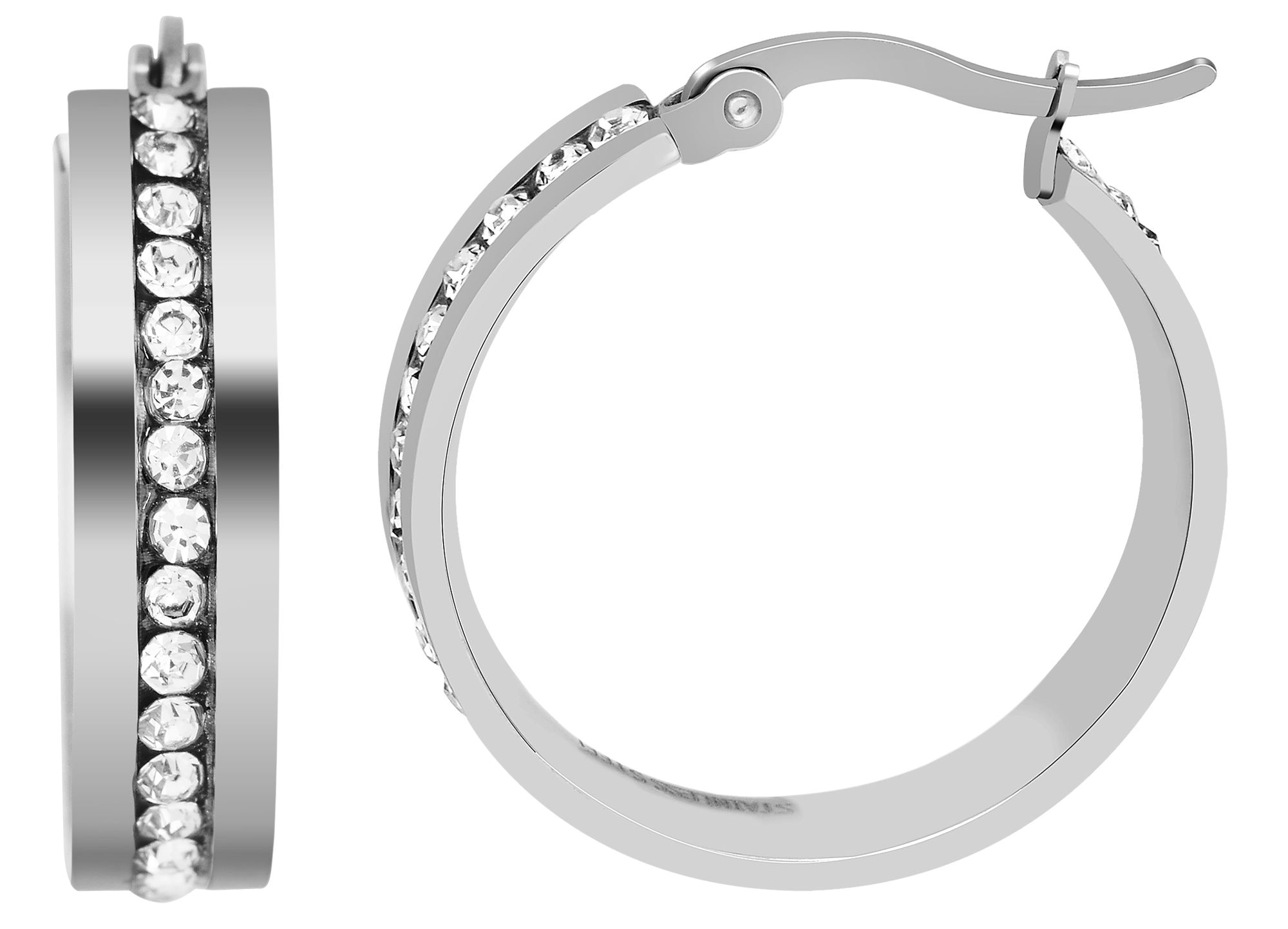 Adelia´s Paar Creolen »Damen Ohrringe ¿ Creole aus Edelstahl mit Strass«
