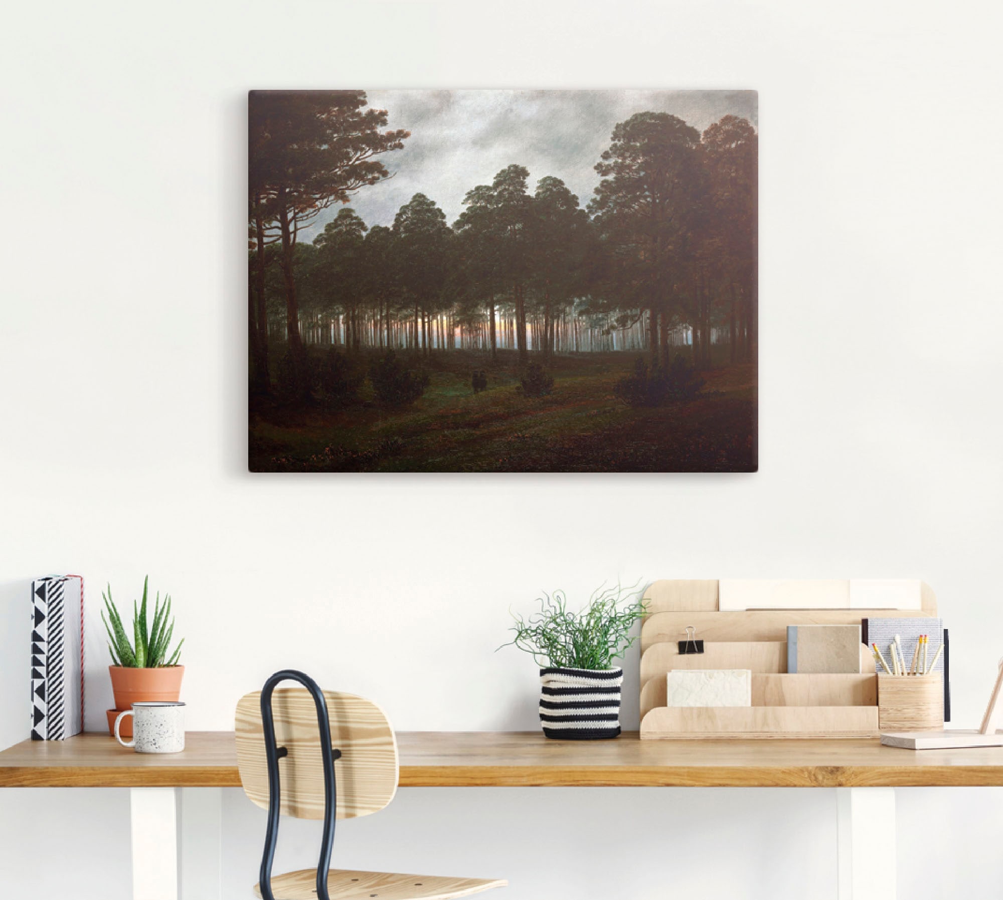 Artland Leinwandbild »Der Abend, um 1820/21«, Wald, (1 St.), auf Keilrahmen gespannt