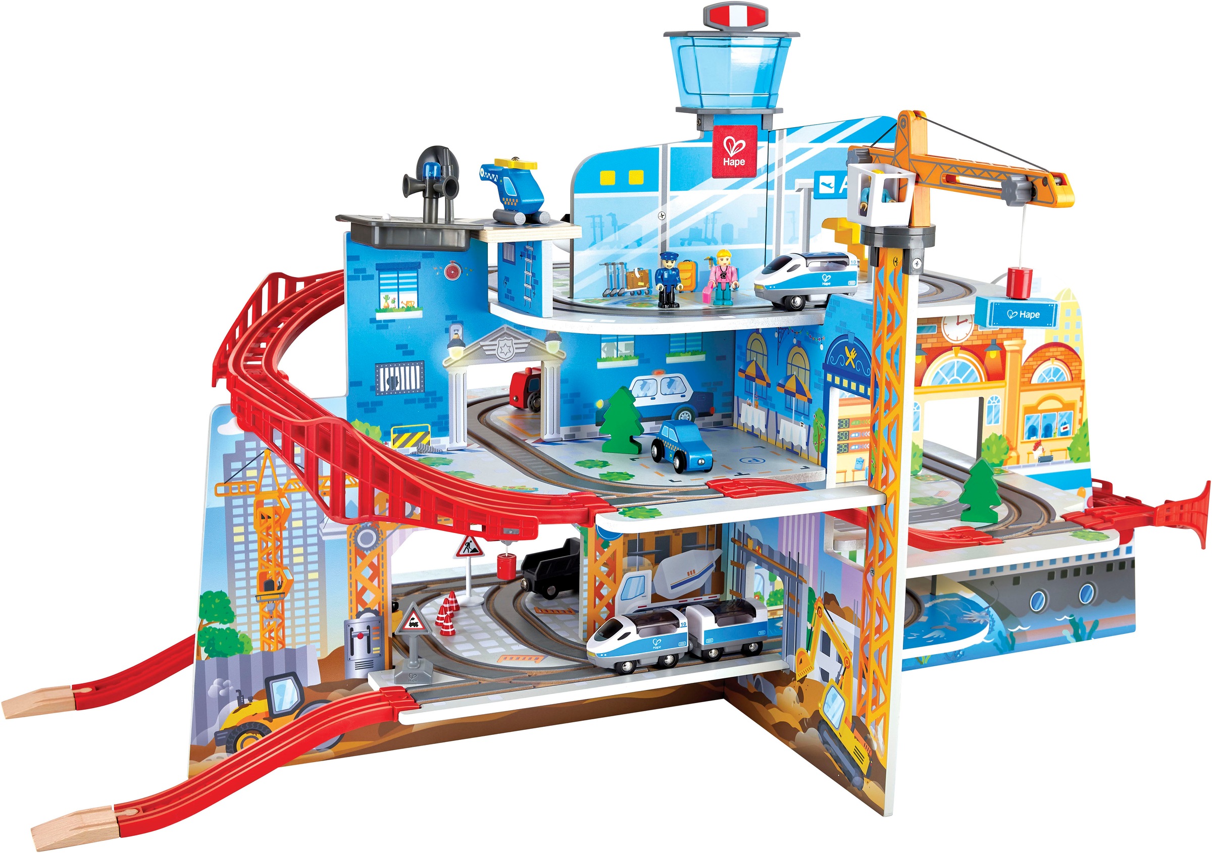 Hape Spielzeug-Eisenbahn »Mega City Eisenbahn«, (Set)