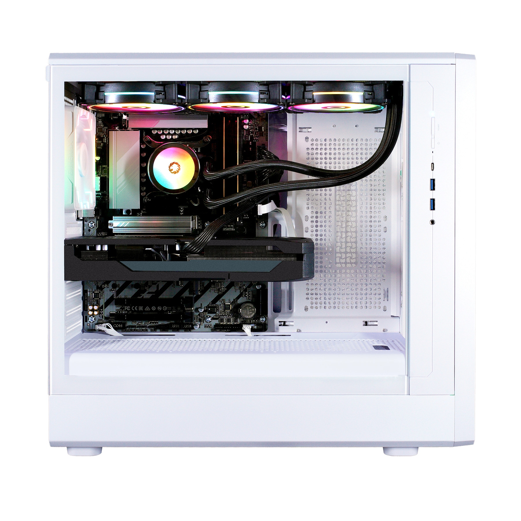 GAMEMAX Gaming-PC »CLAW WH 8114 AMD Ryzen 5 7500F 32GB DDR5 1TB SSD RX 9070« DDR5 RAM, Windows 11, Wasserkühlung