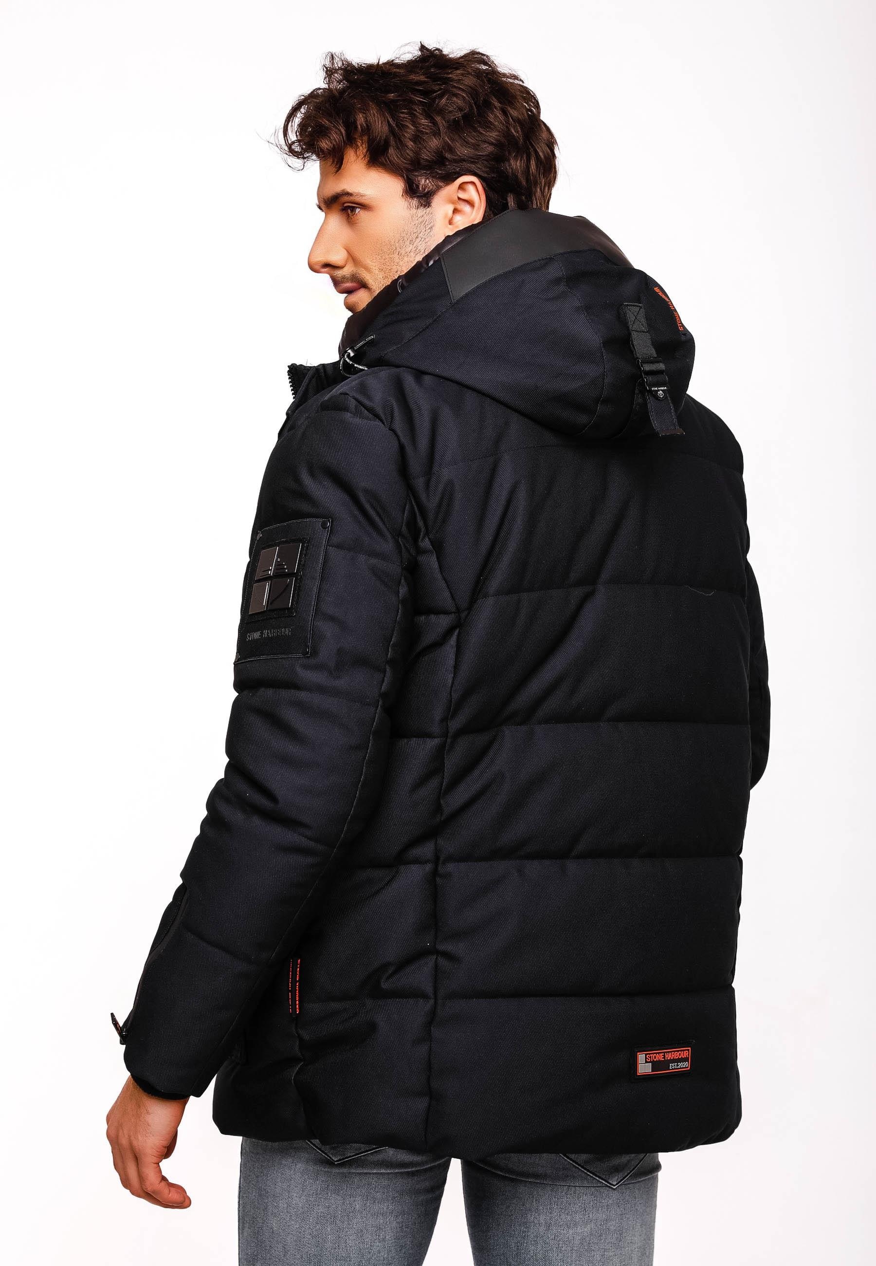 Stone Harbour Wintermantel »Winterjacke Mitjaa«, Warm gefütterter Herren Wintermantel mit doppelter Kapuze