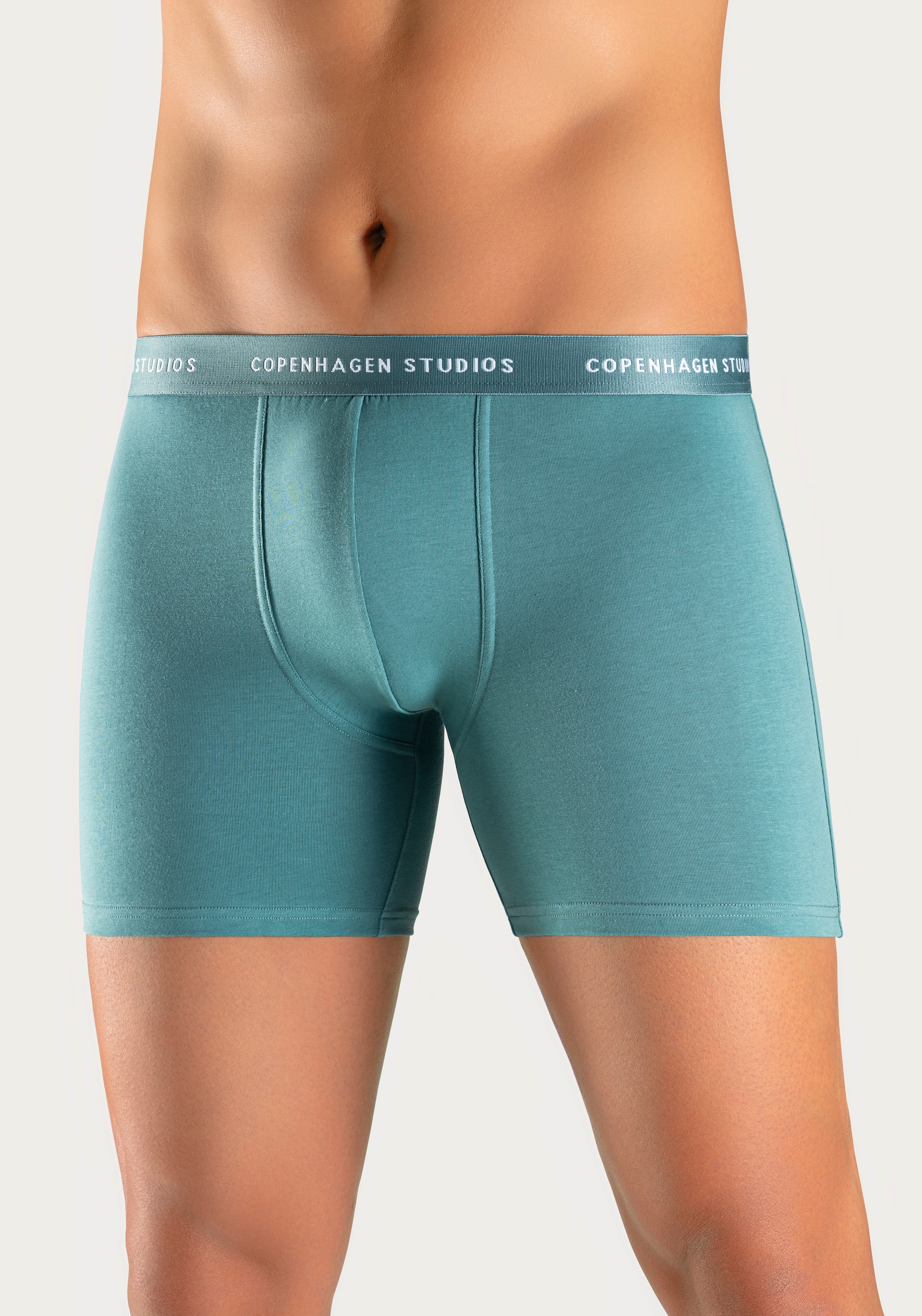 Copenhagen Studios Langer Boxer »Boxershorts für Herren«, (Packung, 3 St.), mit längerem Bein und Logobund
