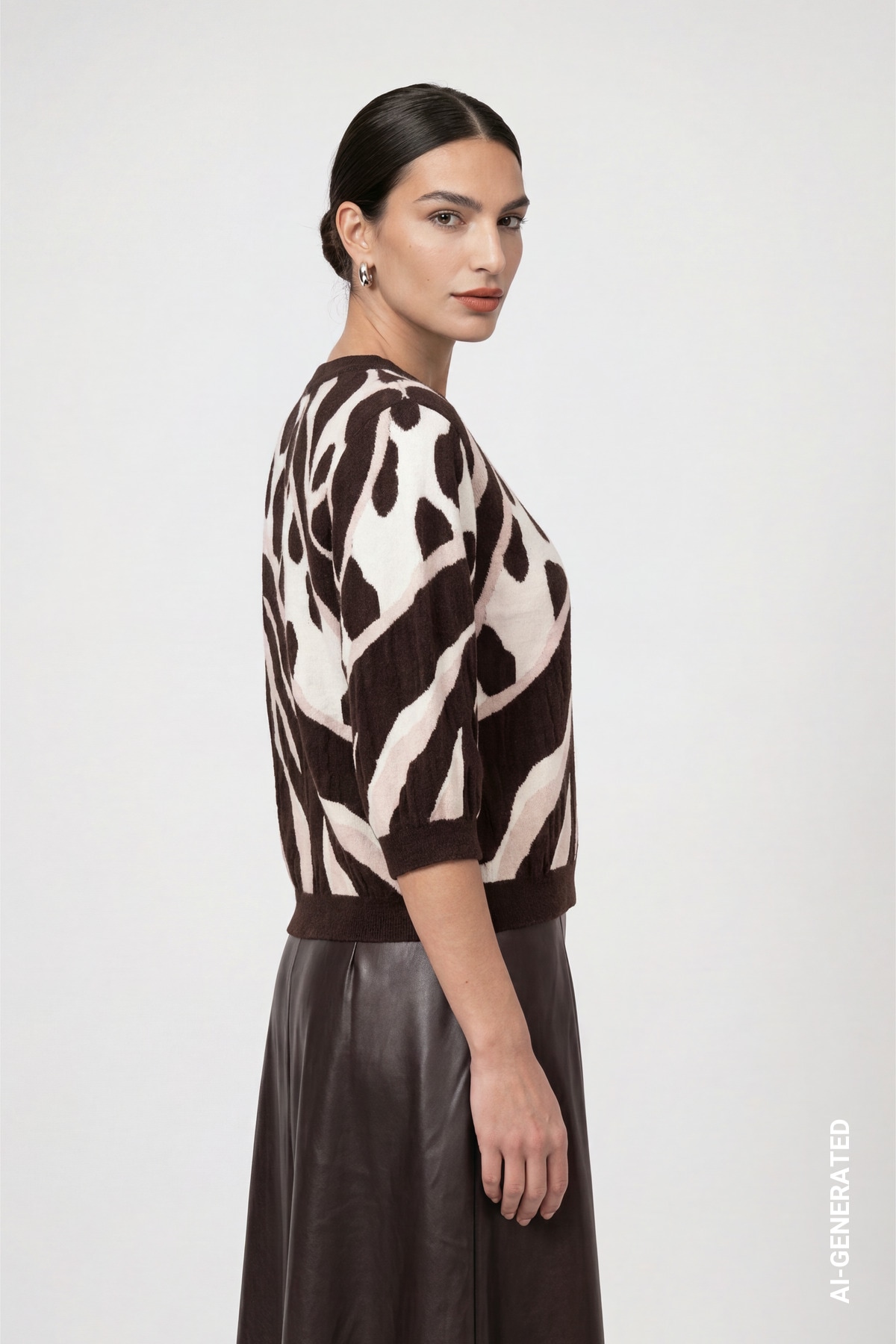 Monari 3/4 Arm-Pullover »Pullover Leo Tigermix« Regular fit mit Leomuster