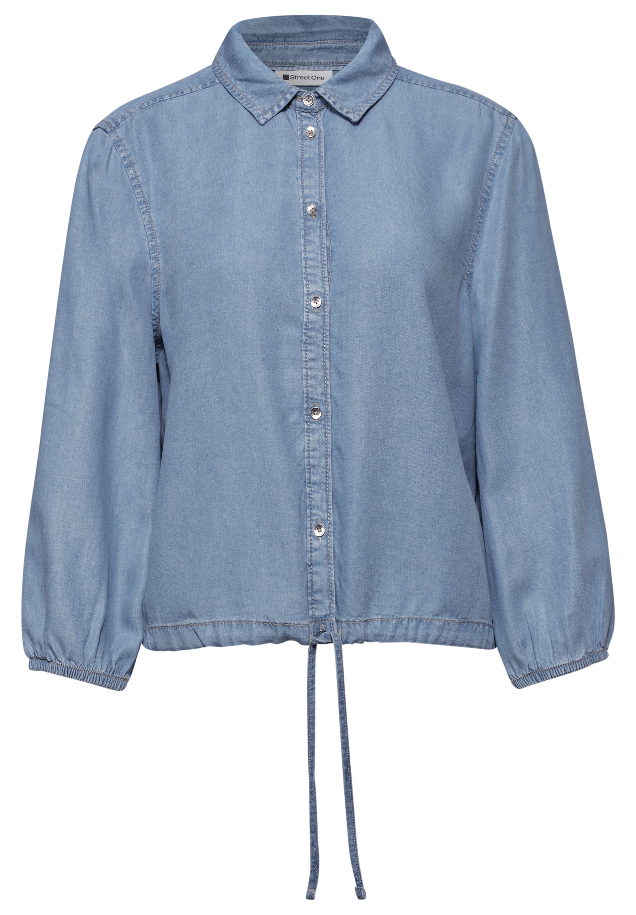 STREET ONE Hemdbluse 3/4-Arm im Denim-Look