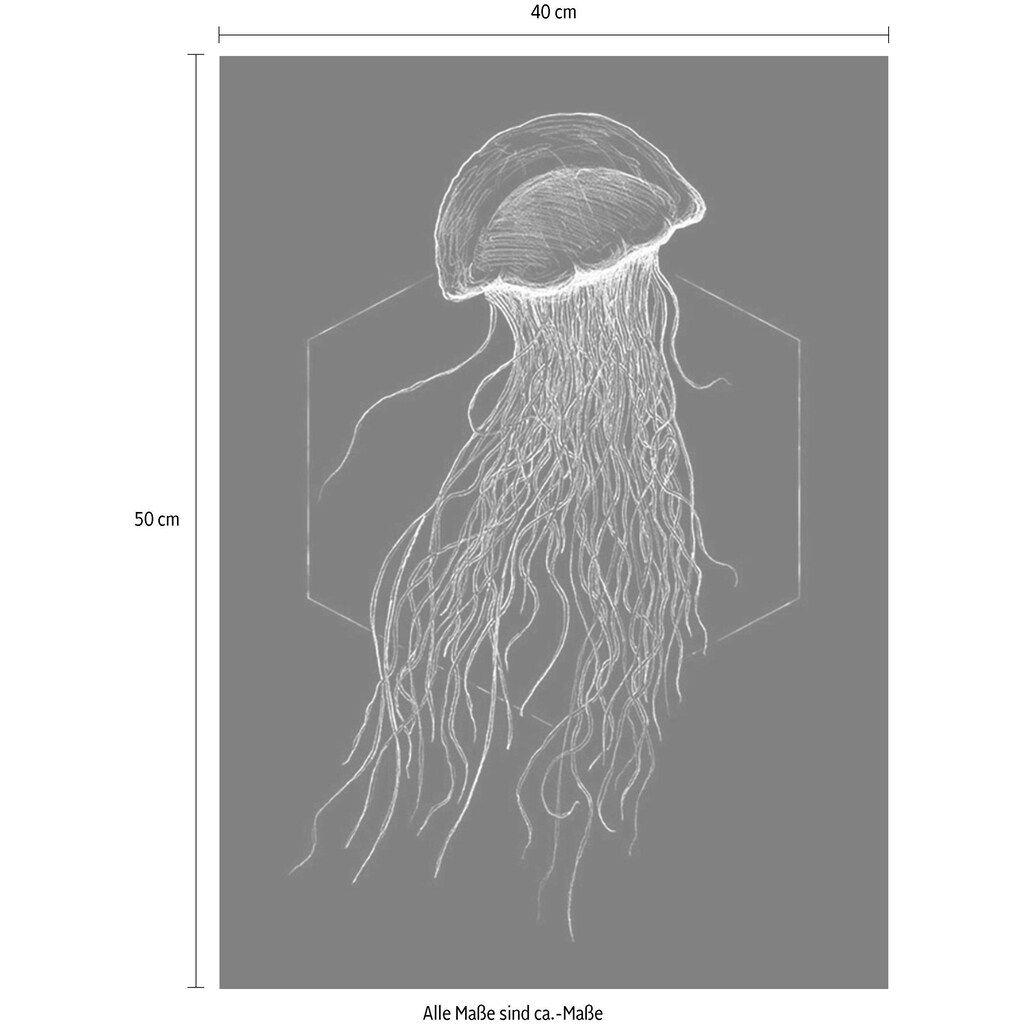 Komar Poster »Jellyfish Black«, Tiere, (1 St.), Kinderzimmer, Schlafzimmer, Wohnzimmer