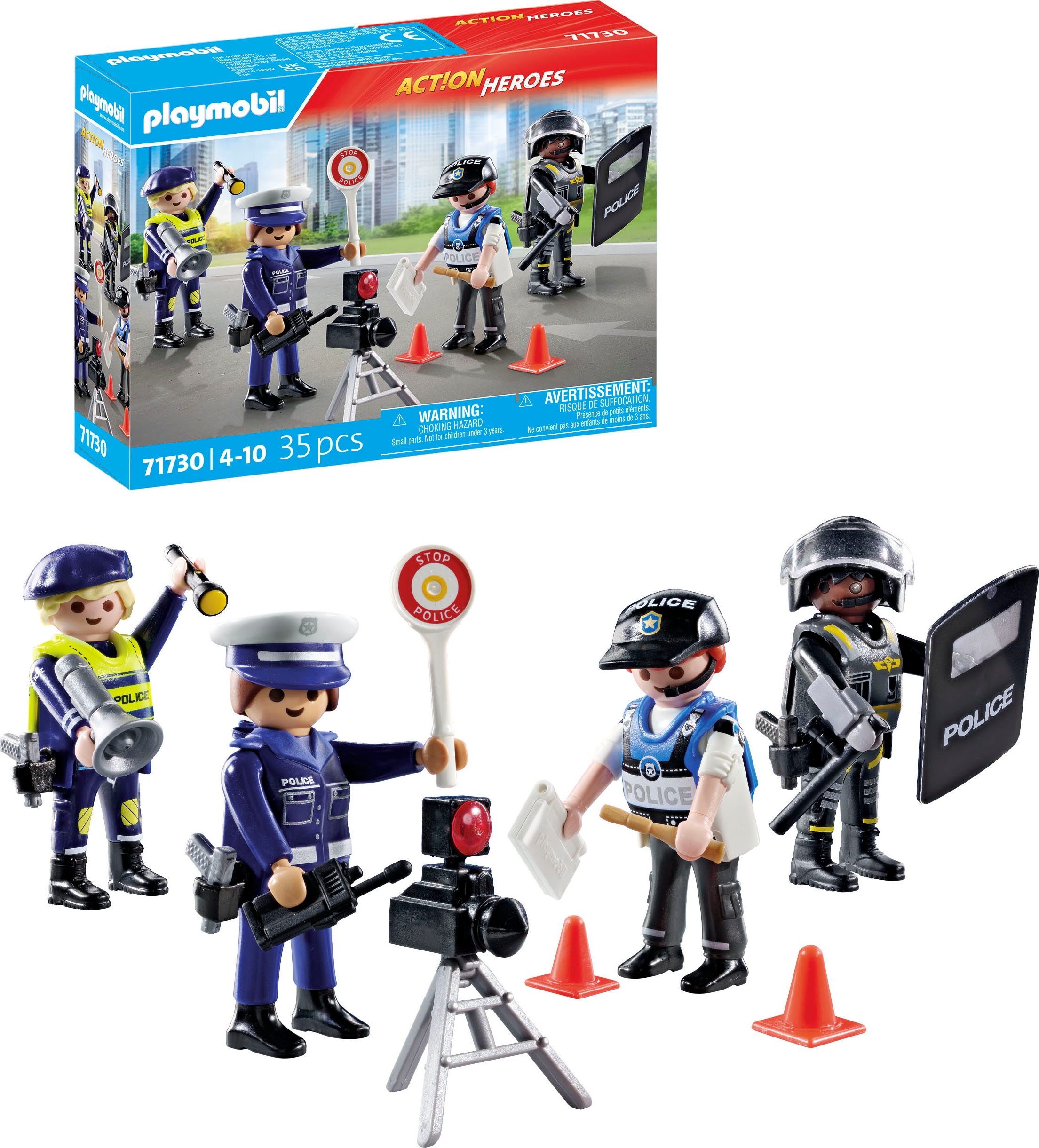 Playmobil® Konstruktions-Spielset »Figurenset Polizei (71730), Playmobil Action Heroes«, (35 St.), Made in Europe