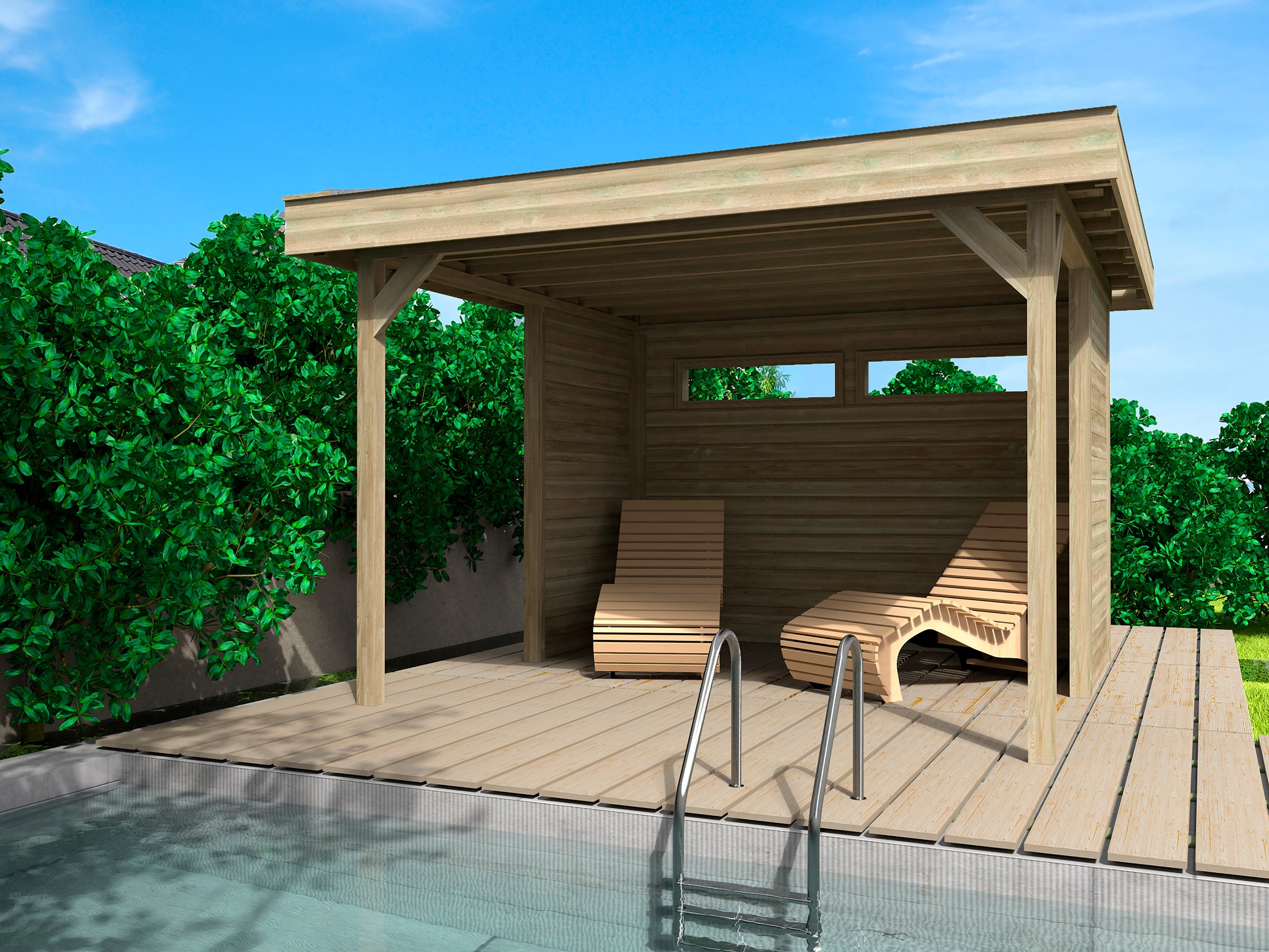 Wolff Holzpavillon »Elba«, (Set), BxT: 350x352 cm