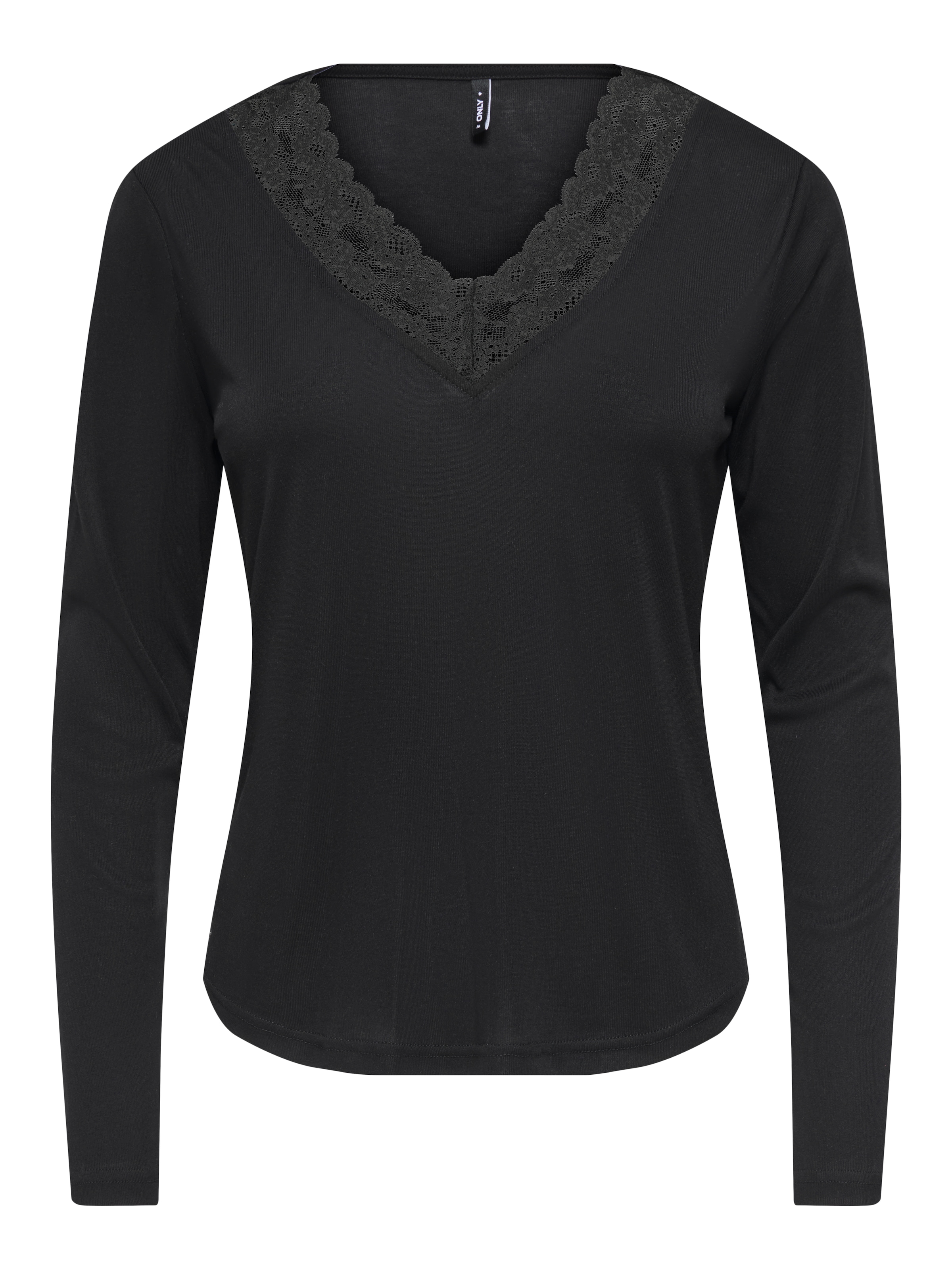 ONLY Langarmshirt »ONLIDA L/S V NECK LACE TOP CS JRS« Viskosemischung, regular fit