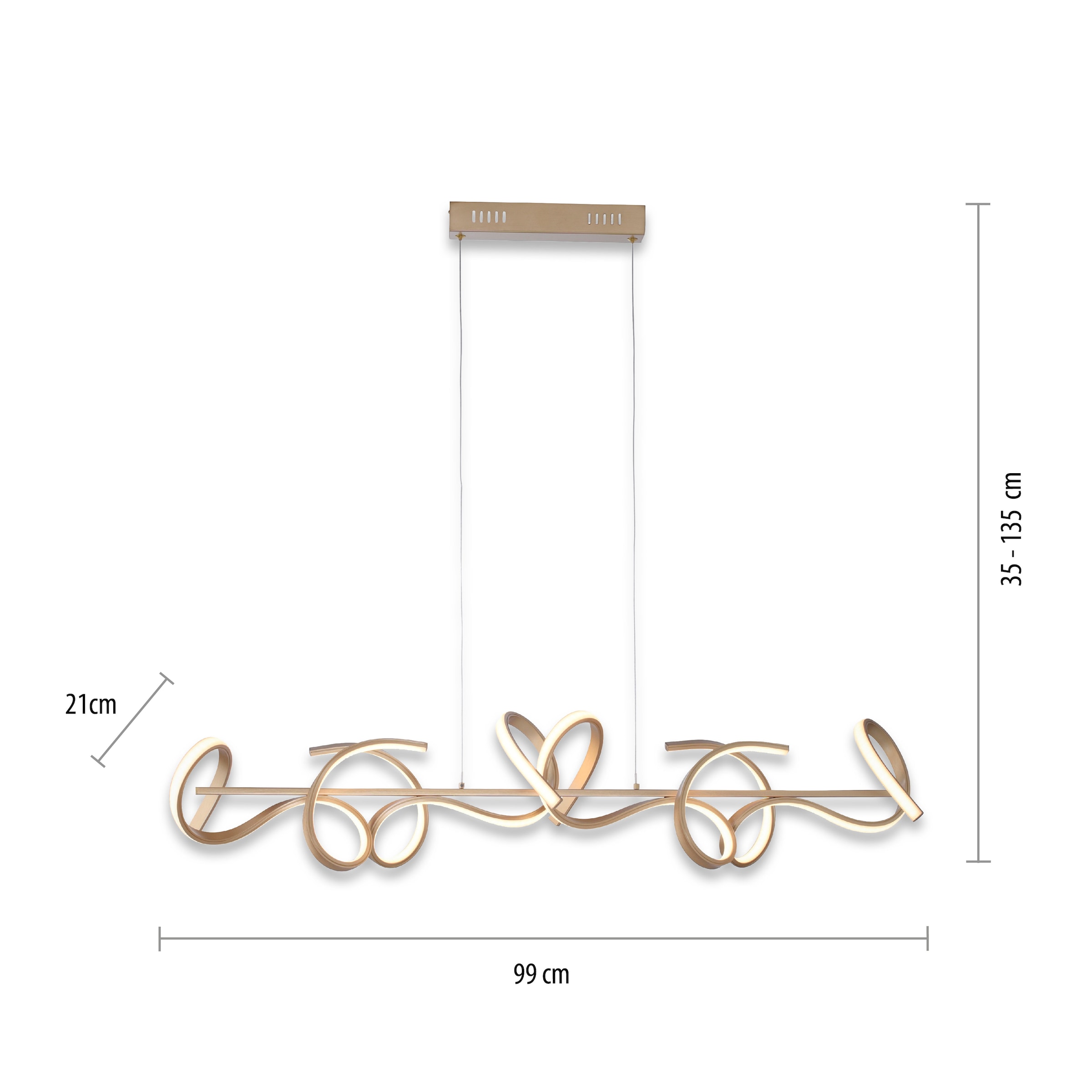 JUST LIGHT Pendelleuchte »CURLS«, 4 flammig, Leuchtmittel LED-Board | LED fest integriert, LED, dimmbar, Simply Dim, Memory, nach Trennung vom Netz