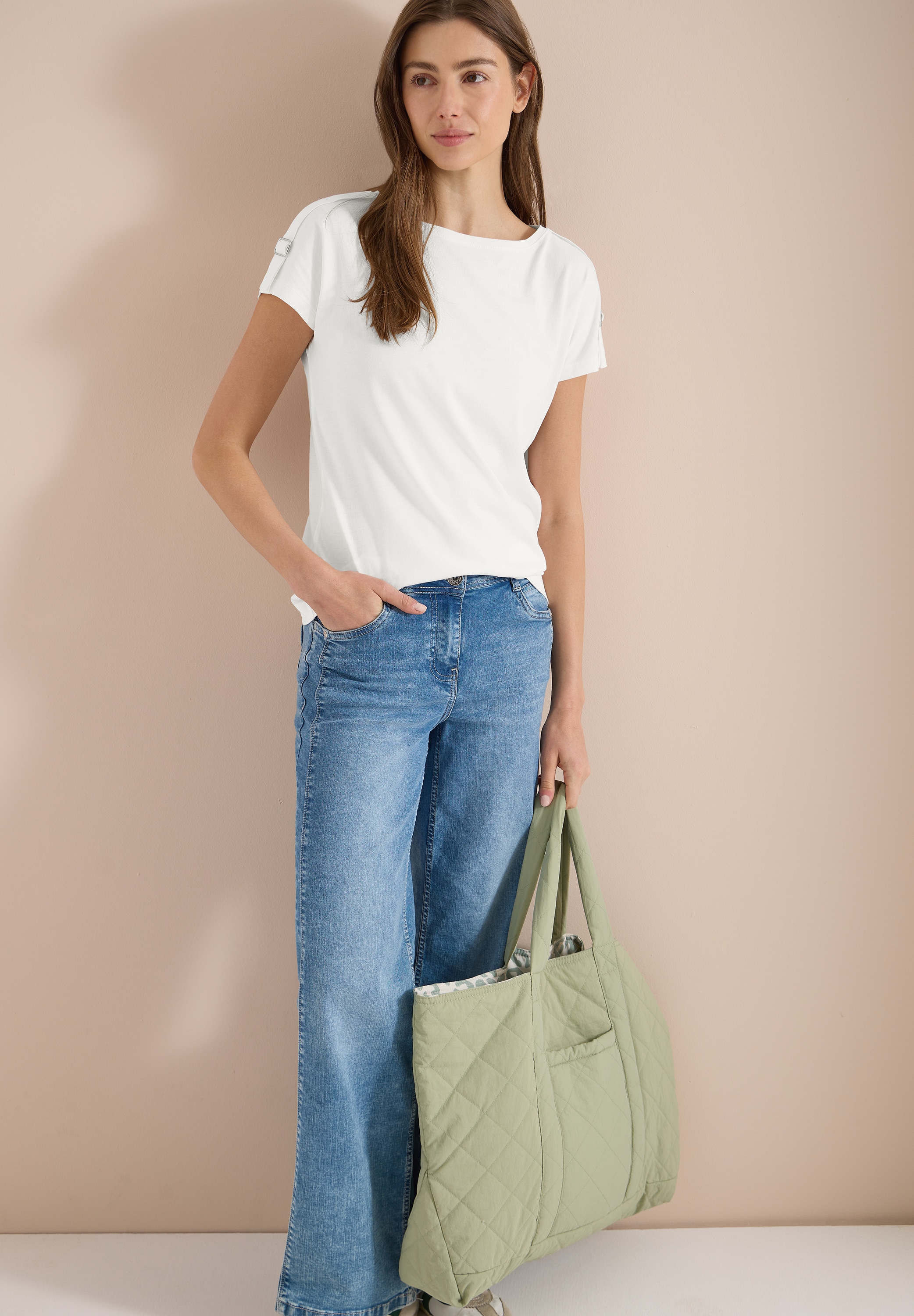 Cecil Kurzarmshirt Sommershirt mit Schnallendetail