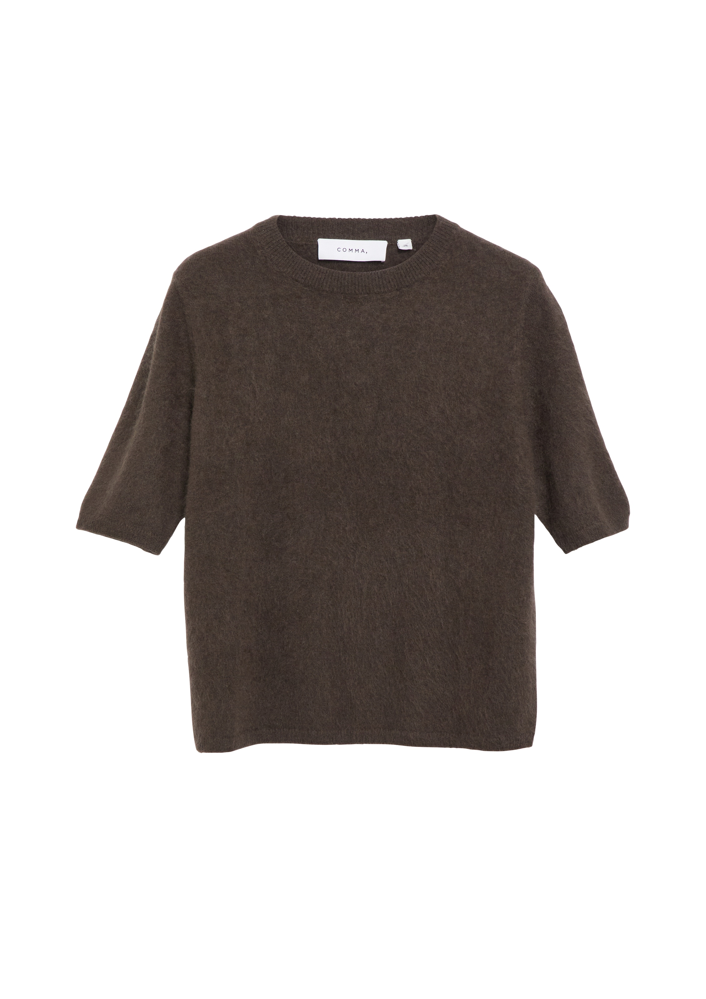 Comma Strickpullover mit Halbarm und aus reiner Wolle