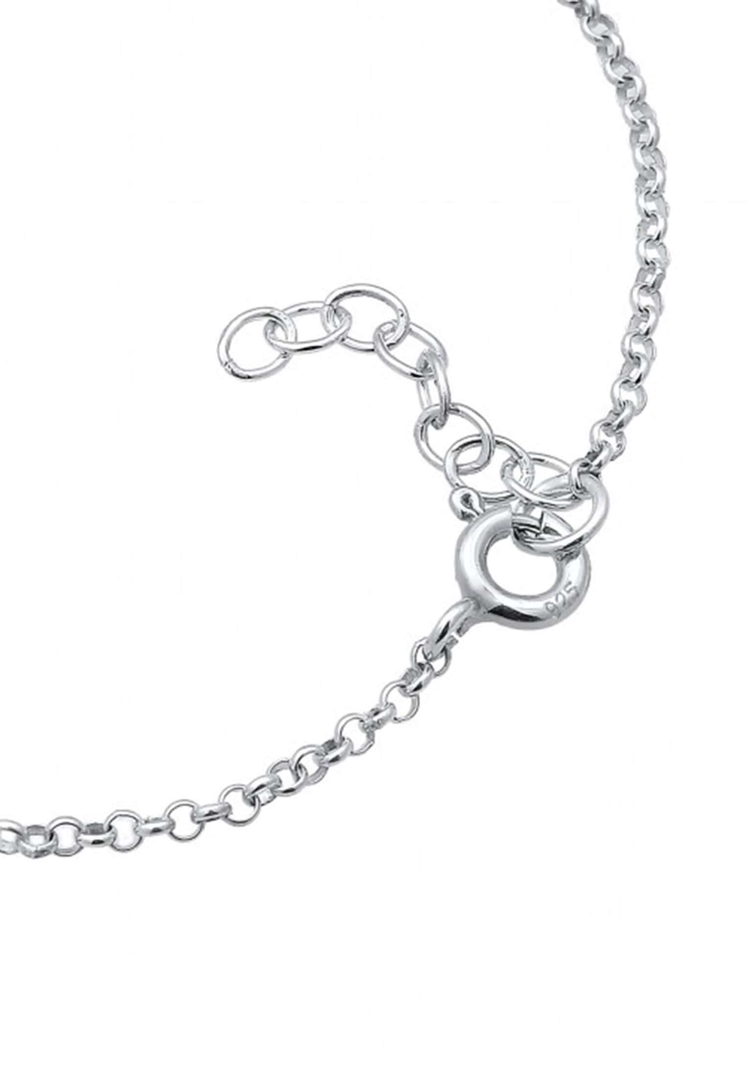 Elli Armkette »Armband Herz Zirkonia Pink 925 Sterling Silber«