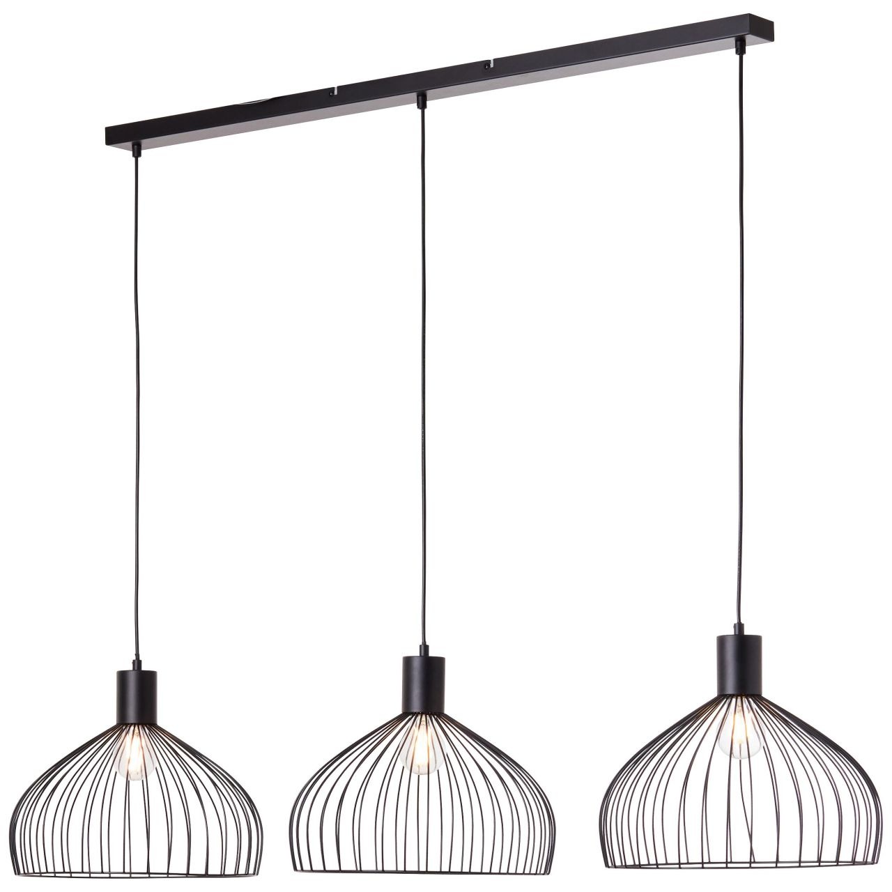 Brilliant Leuchten Pendelleuchte »Blacky«, E27, 1 St., Hängelampe 3flg schwarz matt