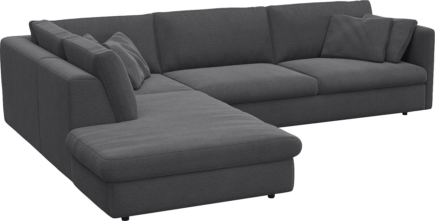 FLEXLUX Ecksofa »Lovane, elegant und zeitlos, bequem, L-Form« Weich & anschmiegsam, große Sitztiefe auf Kaltschaum, Dekokissen inkl.