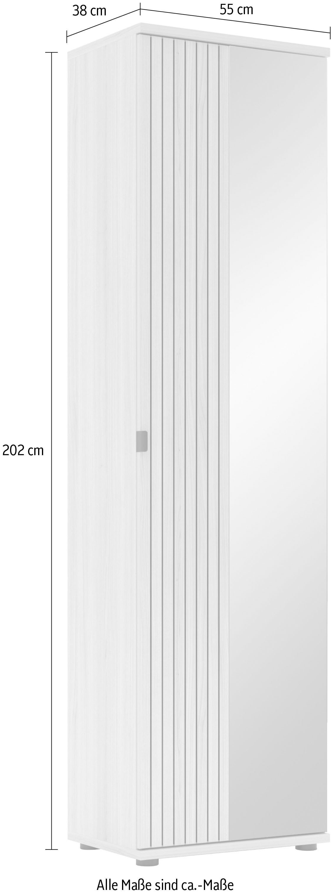 Innostyle Garderobenschrank »PISA Garderobenschrank« 1 Stk. tlg. Tür re/li montierbar, ausziehbare Kleiderstange, Soft Close,