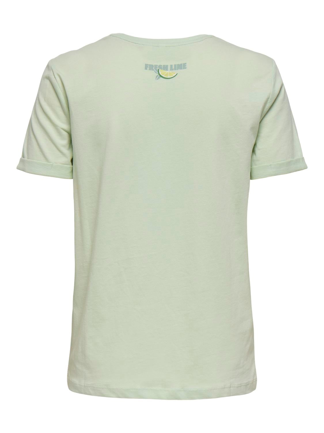 ONLY T-Shirt »ONLKITA S/S DRINKS TOP BOX JRS« Baumwolle, regular fit, Rundhals