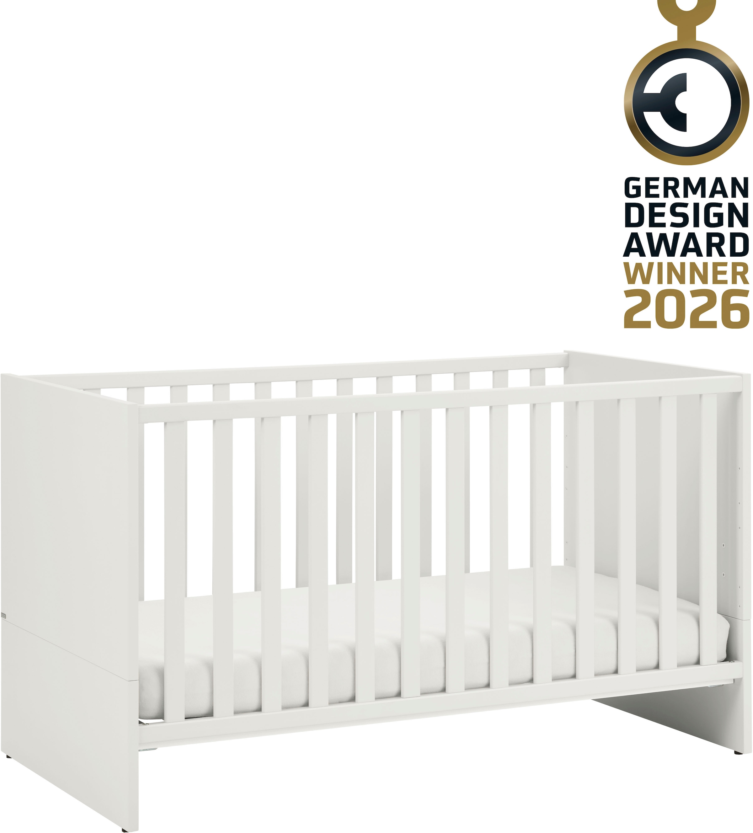 PAIDI Babybett »LITTLE SNU 70x140cm in Beige oder Weiß, umbaubares Kinderbett« Gitterbett 4-fach höhenverstellbar, entnehmbare Sprossen, Juniorbett