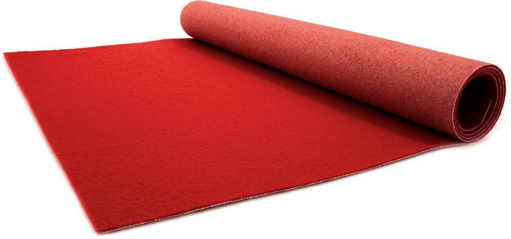 Primaflor-Ideen In Textil Läufer »PODIUM« rechteckig 2,6 mm Höhe Breite 100 cm, robuster Nadelfilz, Uni-Farben in rot