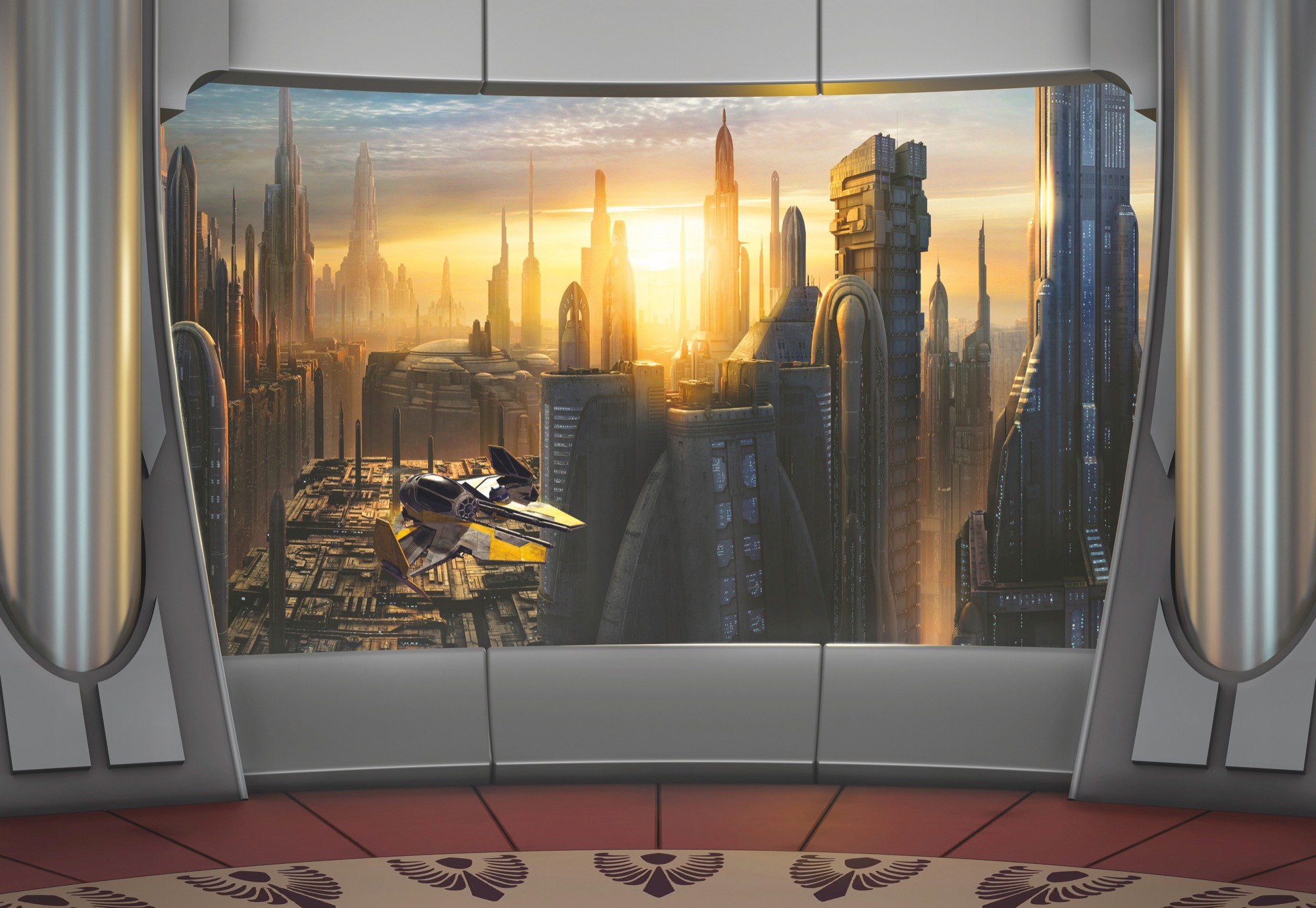 Komar Fototapete »Star Wars Coruscant View«, bedruckt-Comic, ausgezeichnet lichtbeständig