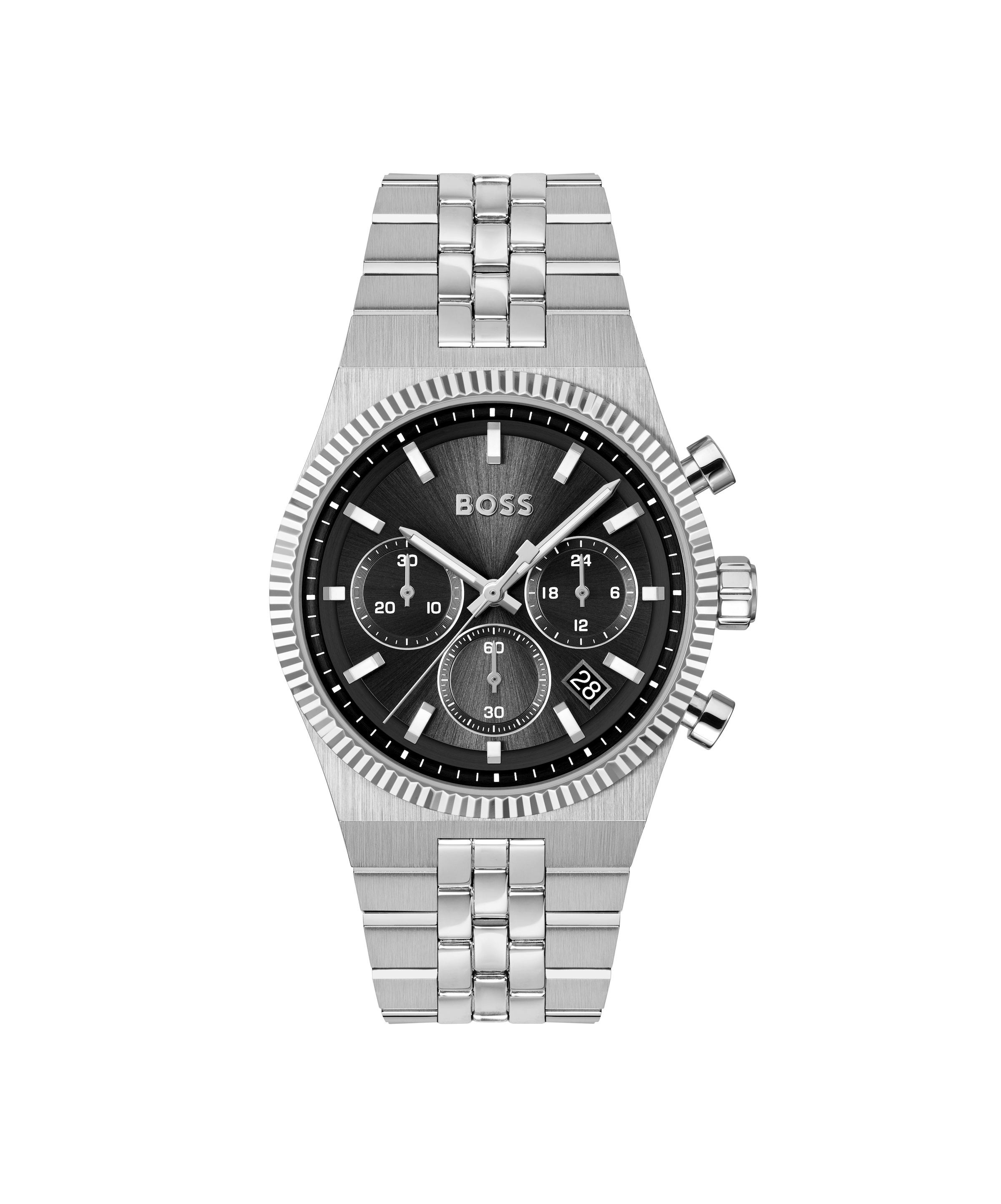 BOSS Chronograph »CANDOR PRIME« Quarzuhr, Armbanduhr, Herrenuhr, Edelstahlarmband, analog, Tag