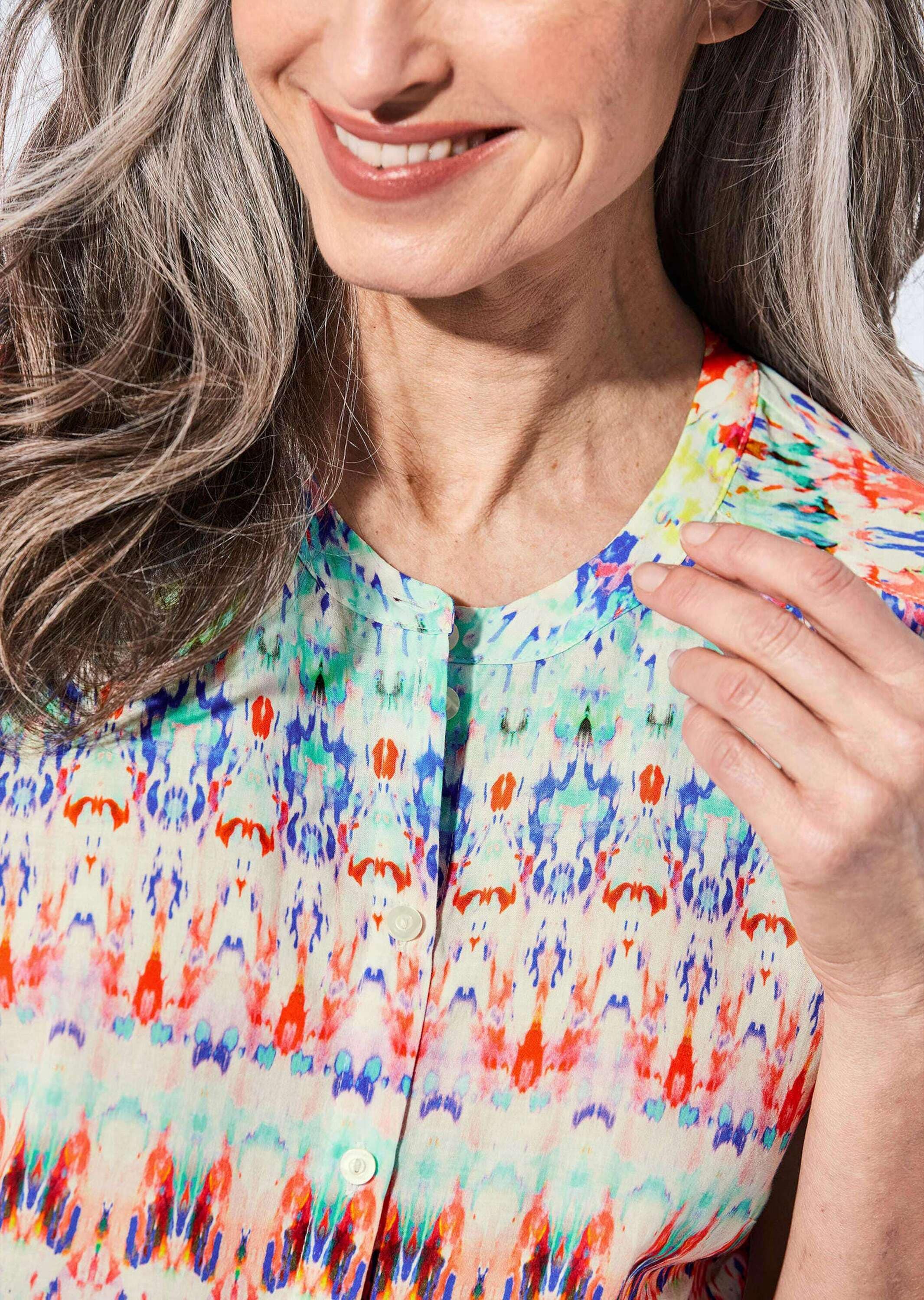 GOLDNER Kurzarmbluse »Kurzarm Printbluse für Damen multicolor«