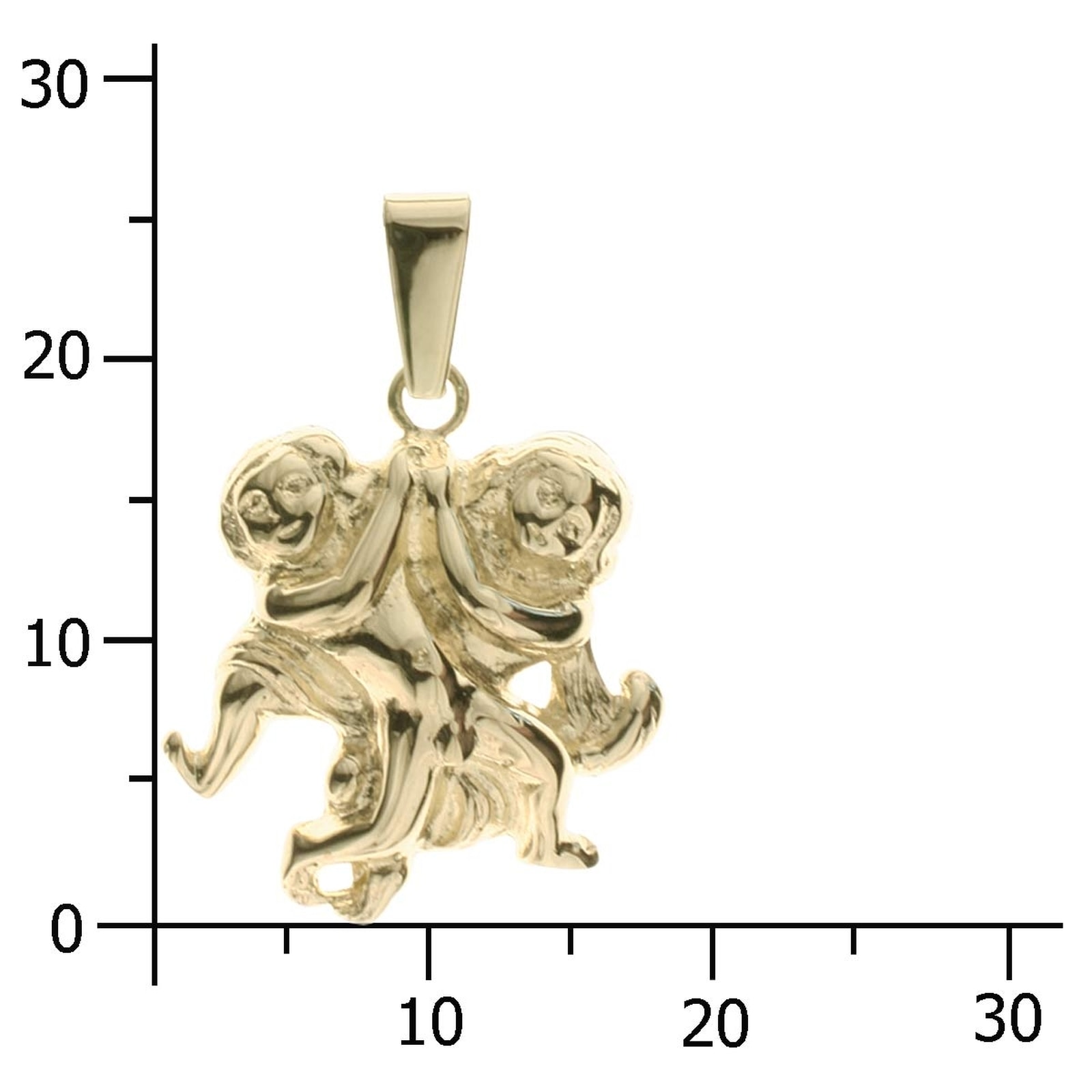 OSTSEE-SCHMUCK Kettenanhänger »- Tierkreiszeichen Zwillinge - Gold 333/000 -,«