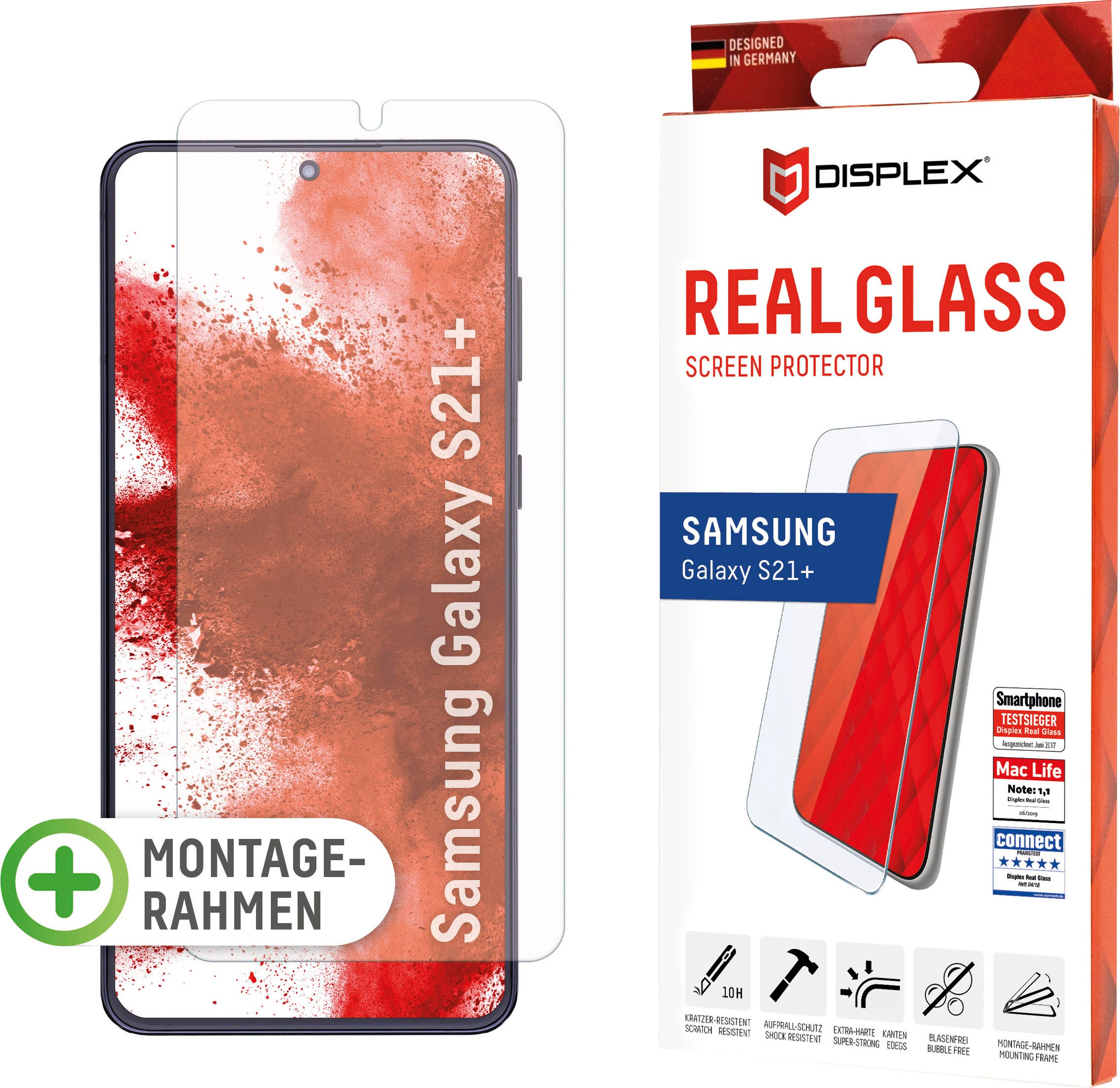 Displex Displayschutzfolie »DISPLEX Real Glass Panzerglas für Samsung Galaxy A12/A32 5G (6,5), 10H Tempered Glass, mit Montagerahmen, Full Cover«, für Samsung Galaxy A12/A32 (5G)