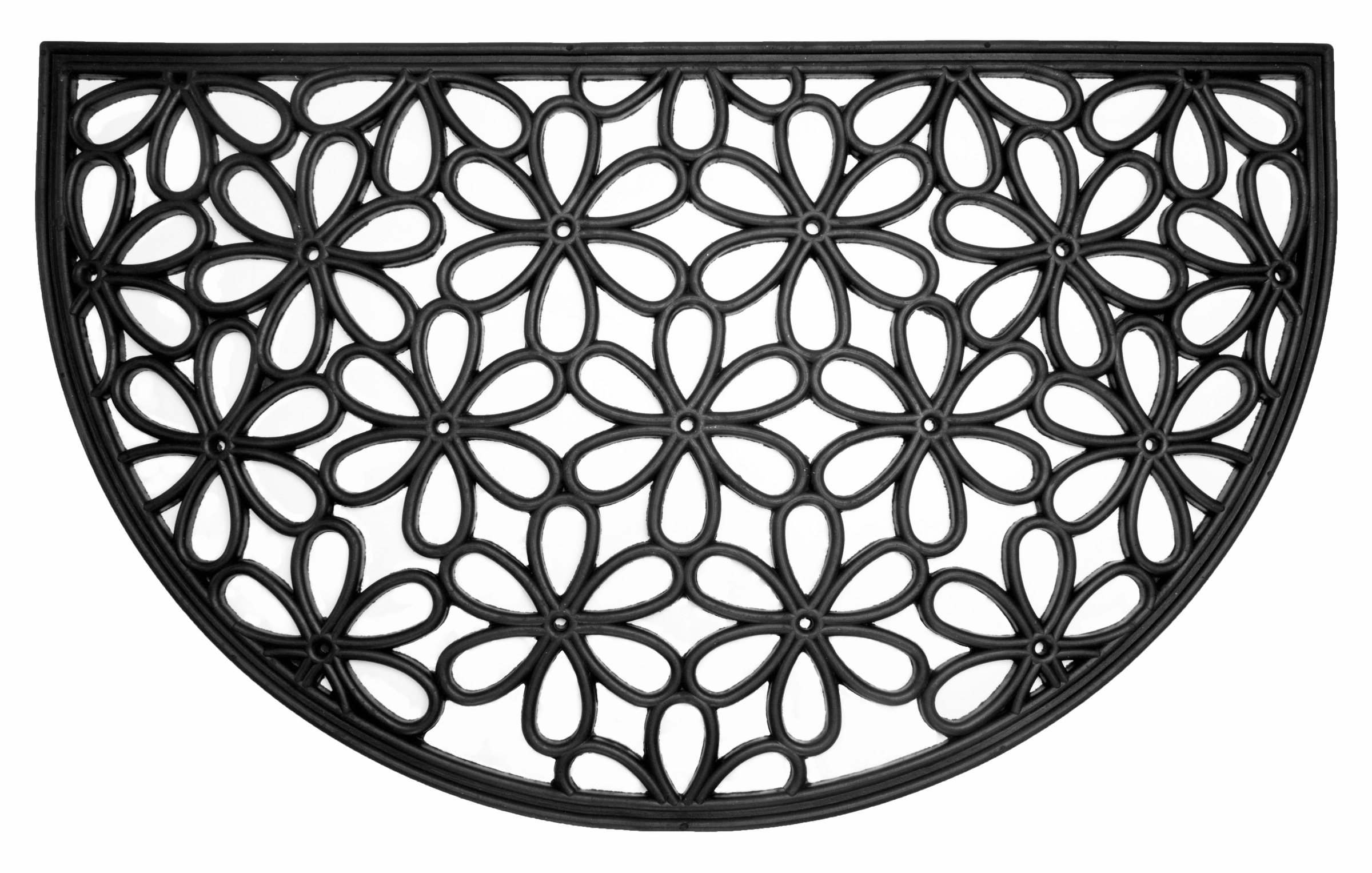 Andiamo Fußmatte »Nabucco 1« halbrund 10 mm Höhe Gummi-Fußabtreter, Gusseisen Optik, In- und Outdoor geeignet