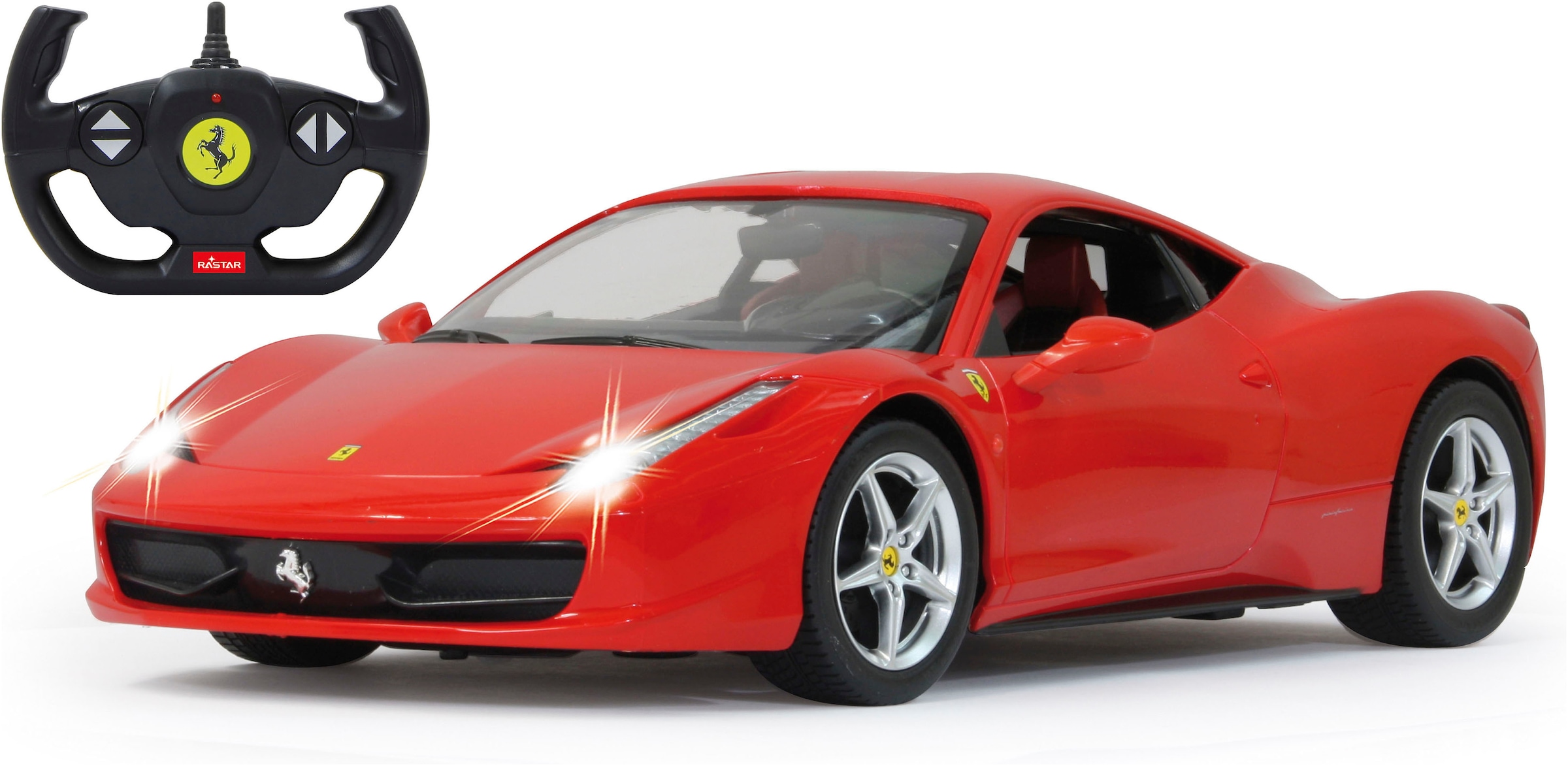 RC-Auto »Deluxe Cars, Ferrari 458 Italia, 1:14, rot, 2,4GHz«, mit LED-Licht