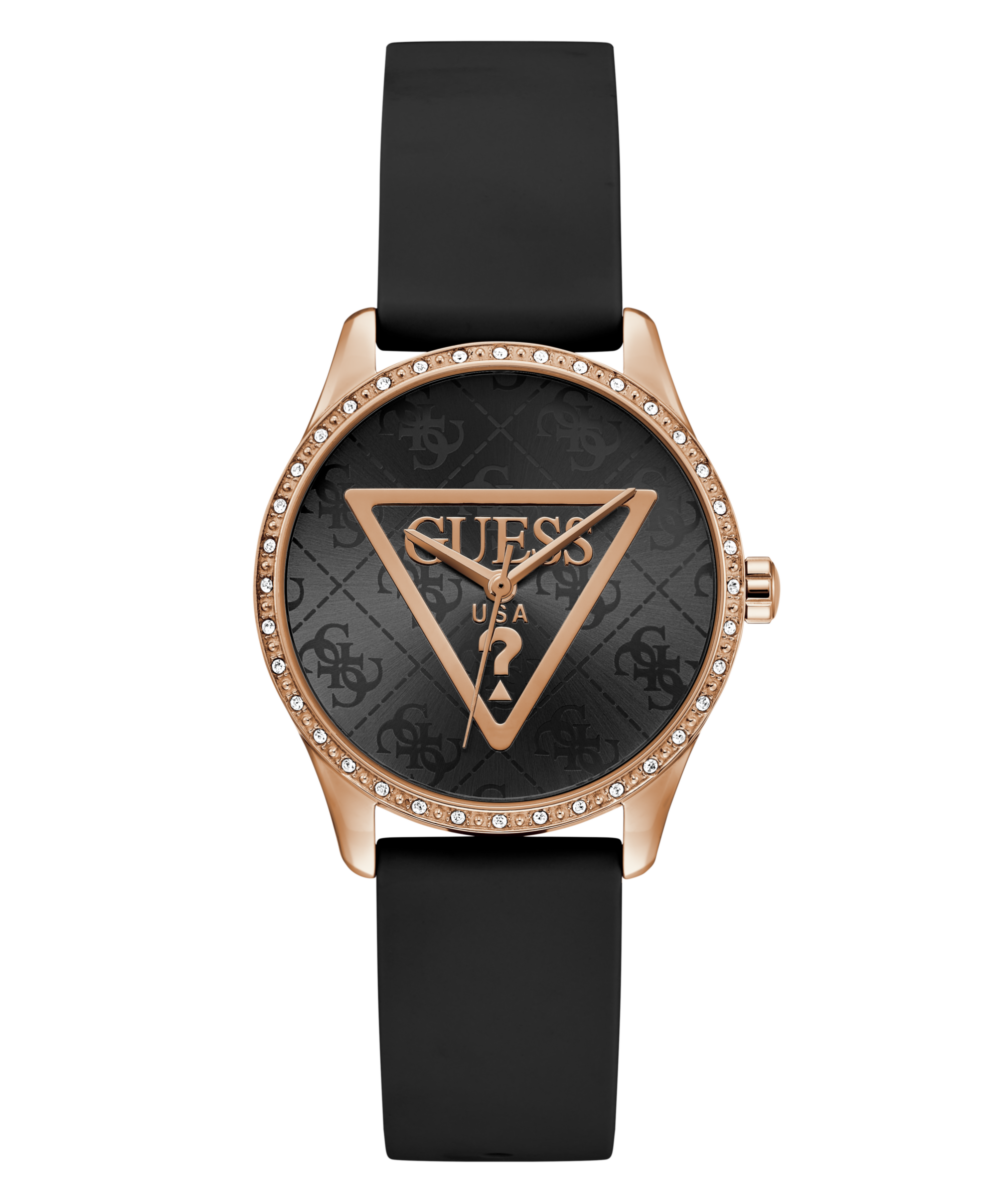 Guess Quarzuhr »ROXY« Armbanduhr, Damenuhr, Silikonarmband, Kristallglas