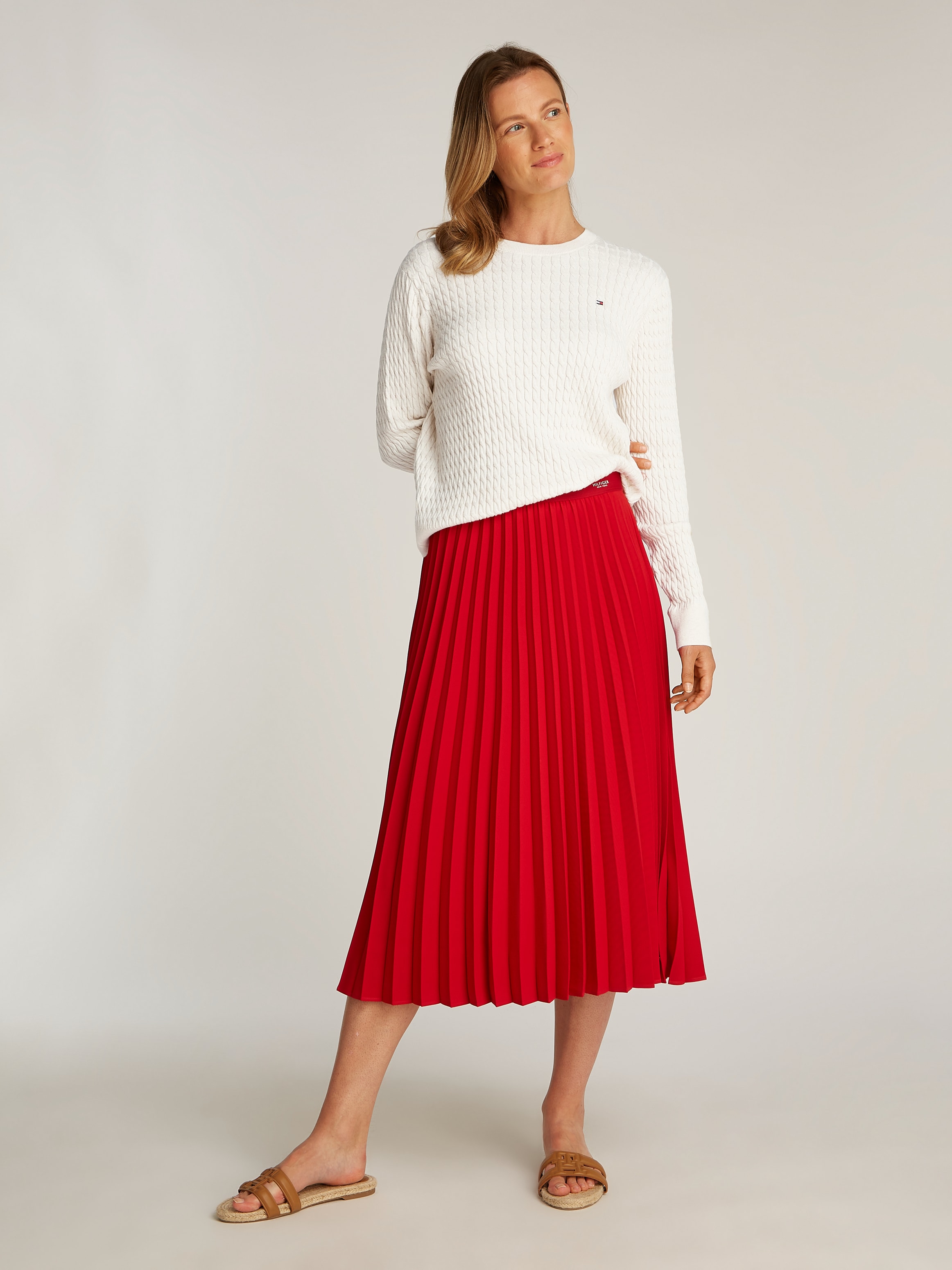 Tommy Hilfiger Langarmbluse »SOFT VIS V NECK LS BLOUSE«, mit Raffungen
