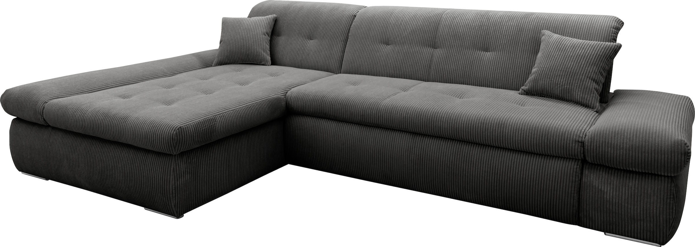 DOMO collection Ecksofa »Moric Luxus - B/T/H 300/172/80 cm, XXL-Format«, L-Form, 140kg Belastung/Sitz, in Cord, Chenille, Kunstleder