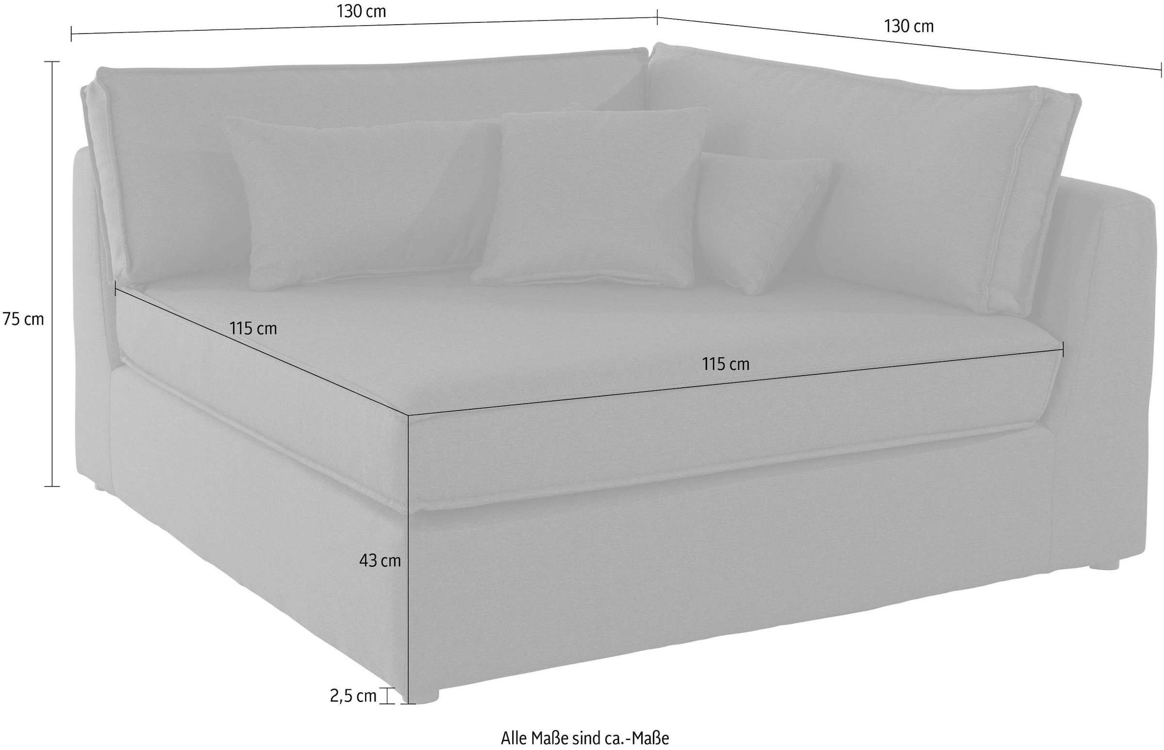 RAUM.ID Sofa-Eckelement »Enid«, Teil eines Modulsofas, fester Sitzkomfort, auch in Breitcord