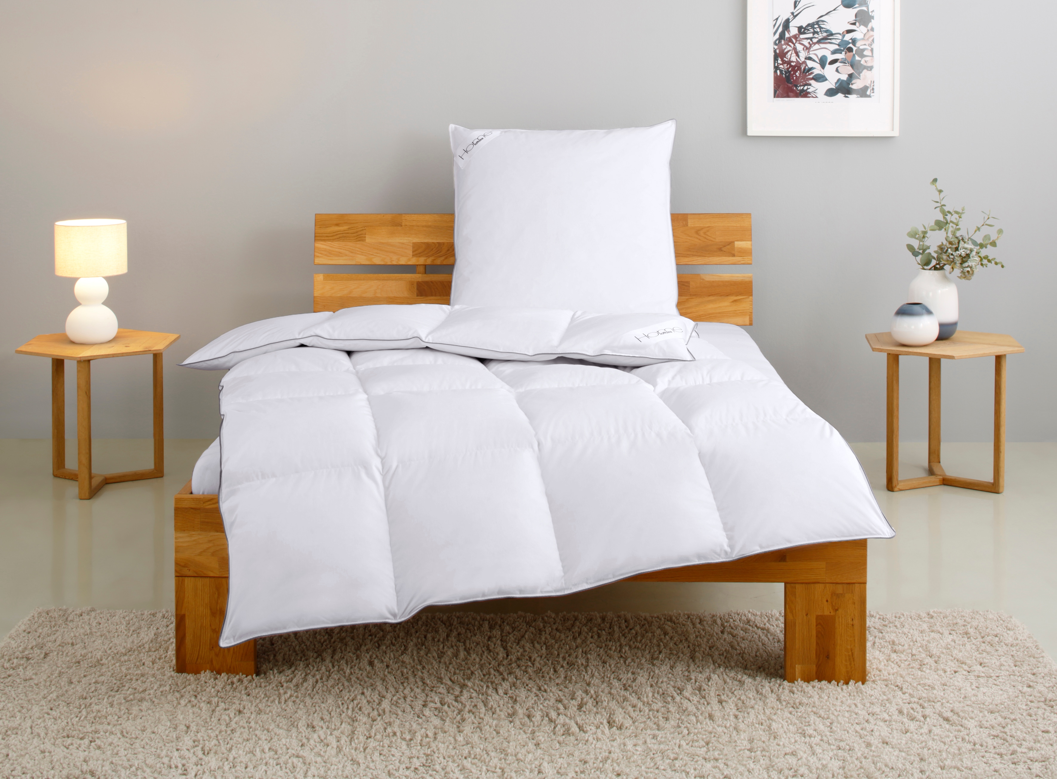 Home Affaire Daunenbettdecke + Kopfkissen »TAMINS in weiß, Größe B/L: 80 cm x 80 cm Anzahl Teile 1