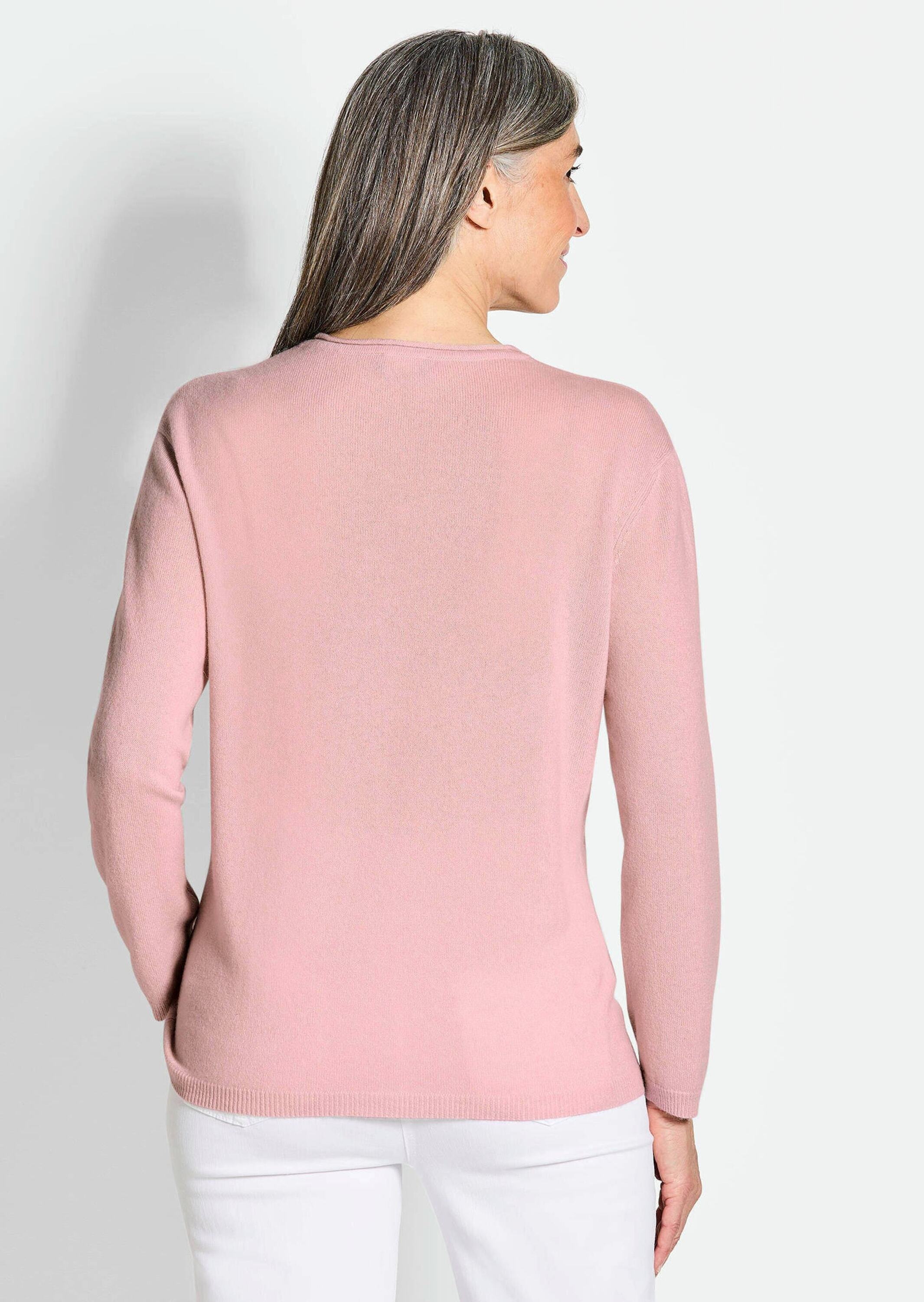 GOLDNER Strickpullover »Kurzgröße Kaschmirpullover mit V-Ausschnitt«