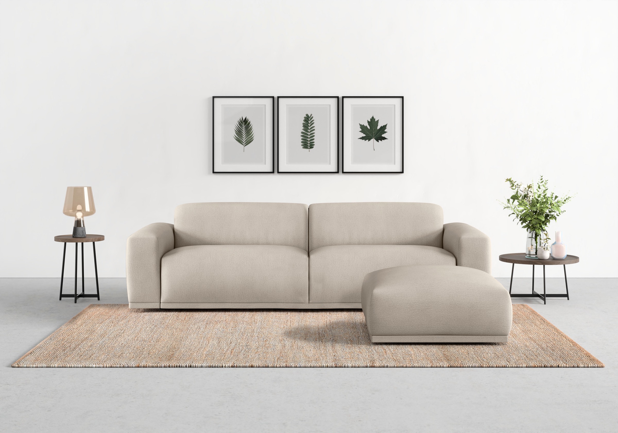 TRENDMANUFAKTUR Big-Sofa »Braga, mit hochwertigem Kaltschaum, Megasofa, in Cord erhältlich«, modernes Big-Sofa, Couch mit hohem Sitzkomfort, 254/72/107 cm (B/H/T)
